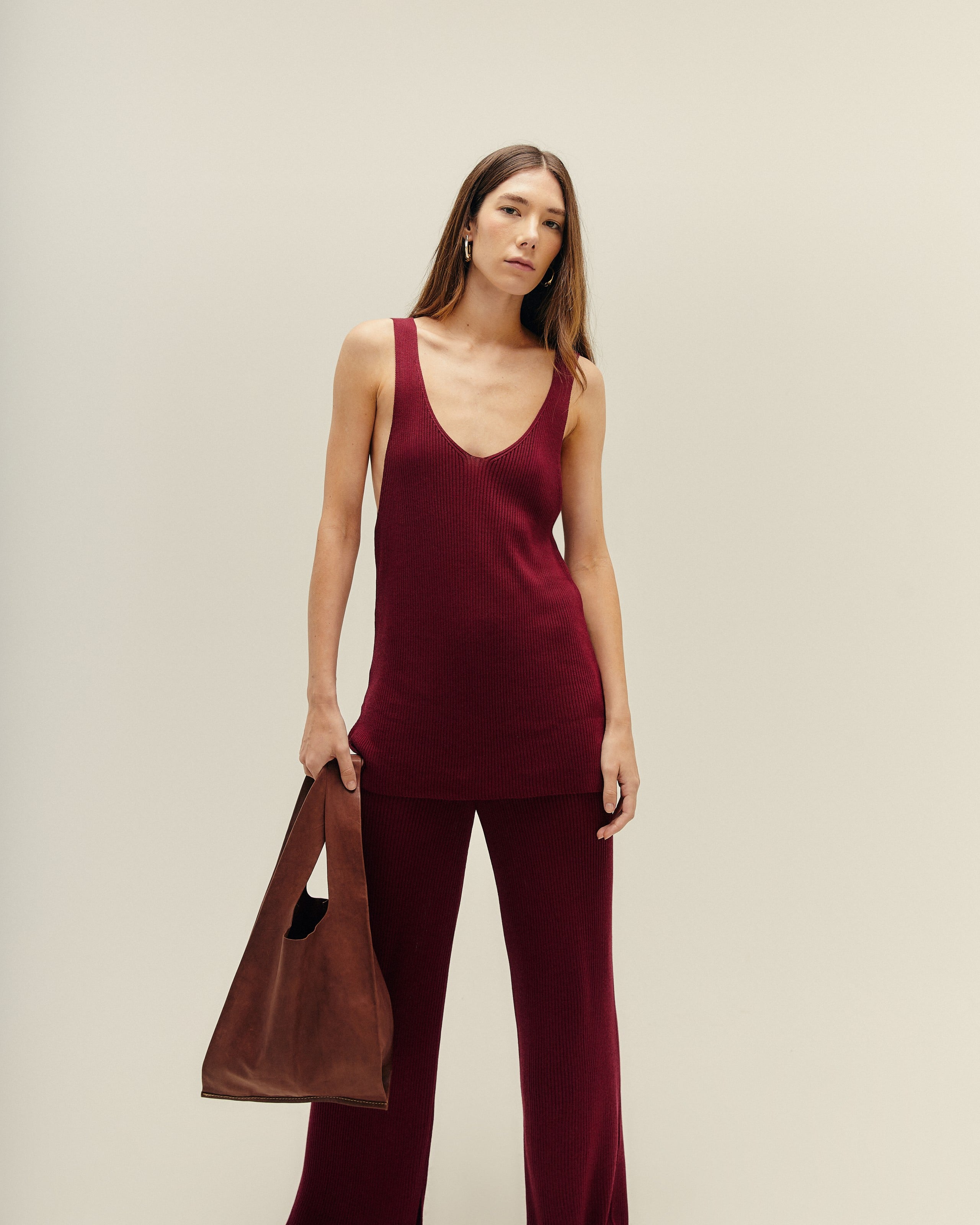 Regata Bia Tricot Vinho Marsala