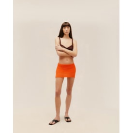 Haight — Saia Julia Mini Tricot Laranja Mandarina