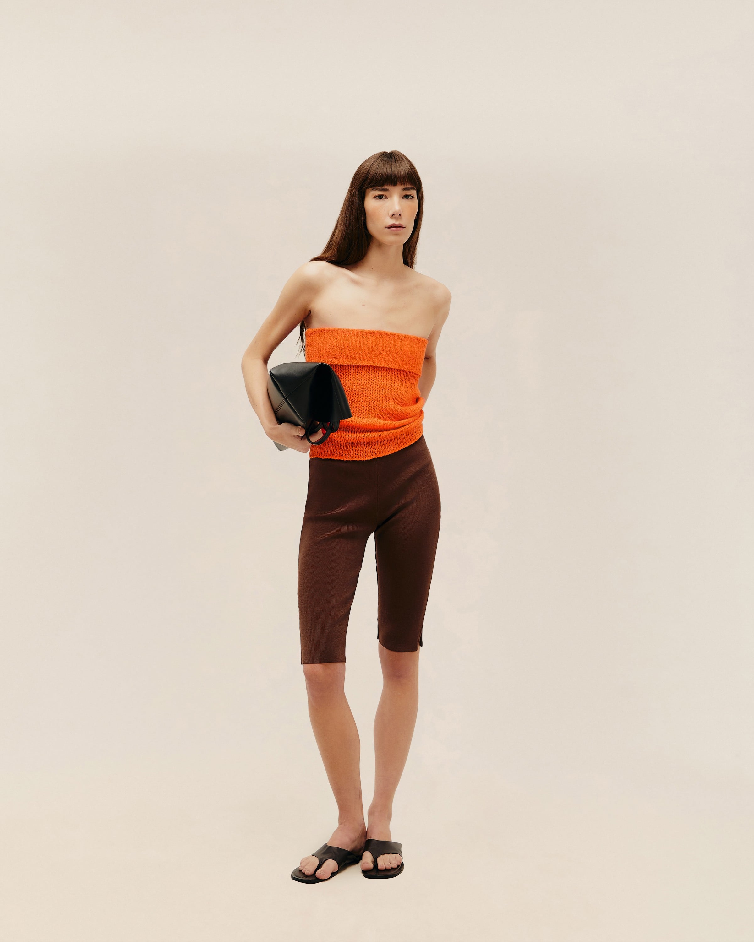 Saia Julia Mini Tricot Laranja Mandarina