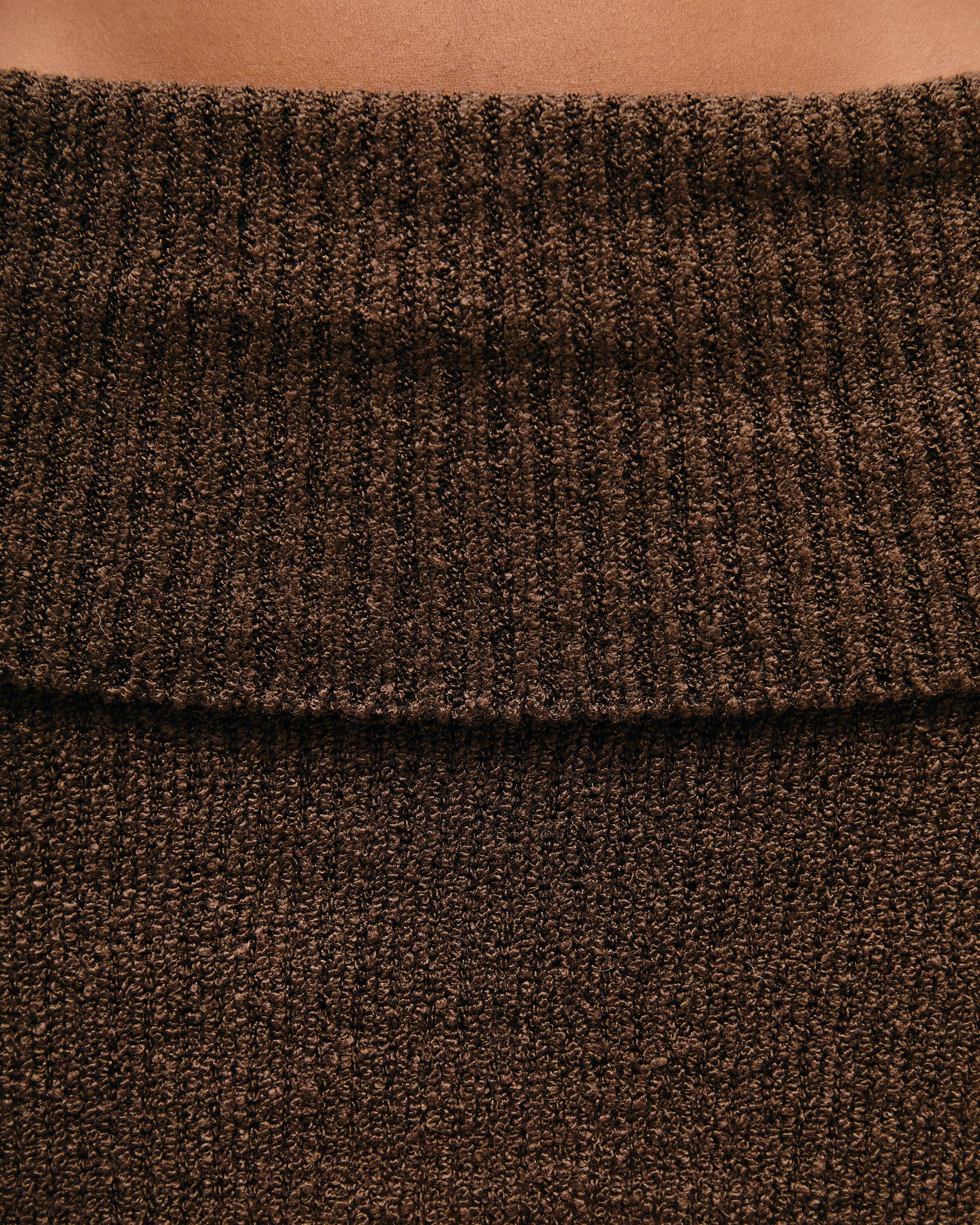 Saia Julia Mini Tricot Marrom Brauna