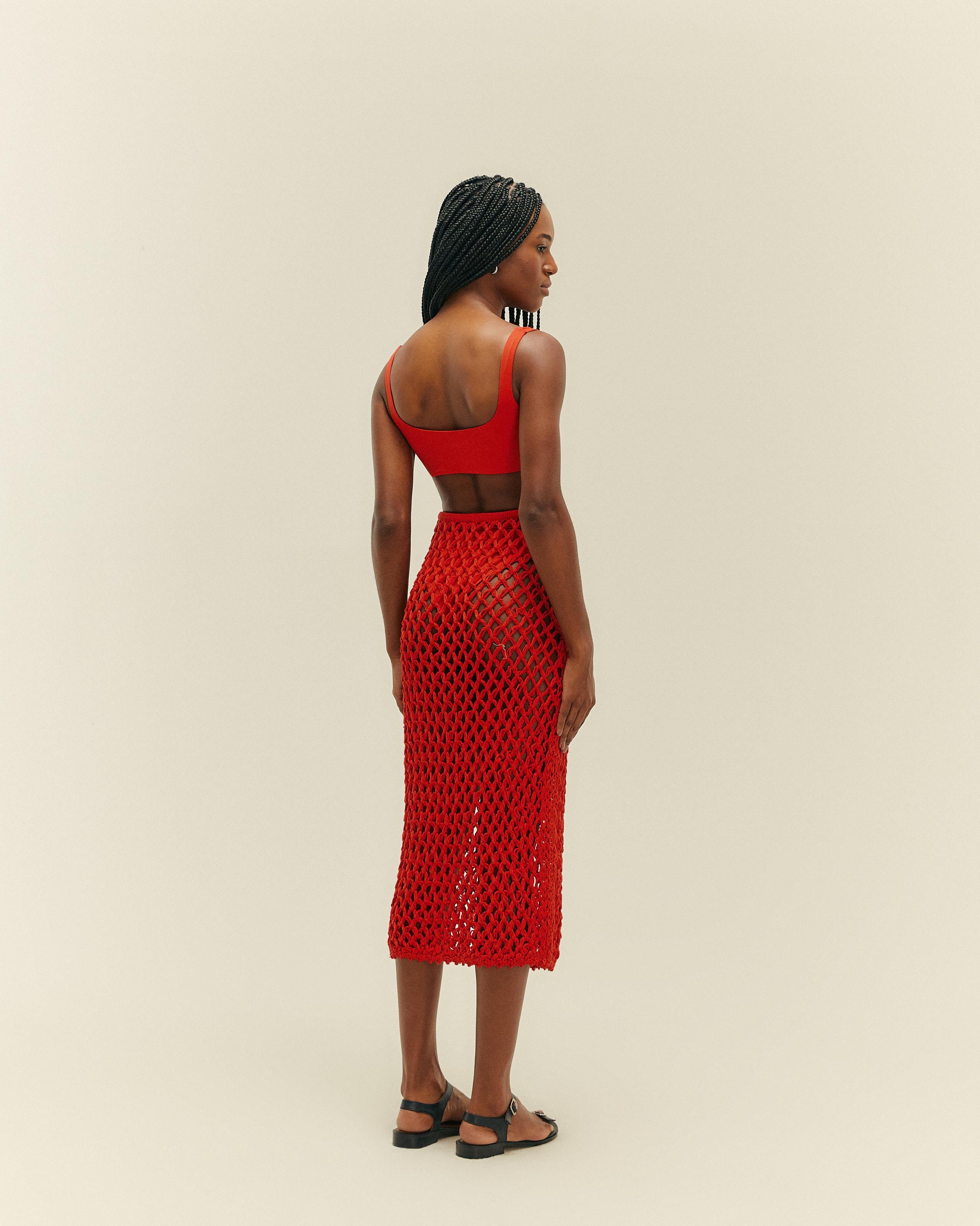 Saia Moana Tricot Vermelho Desvio