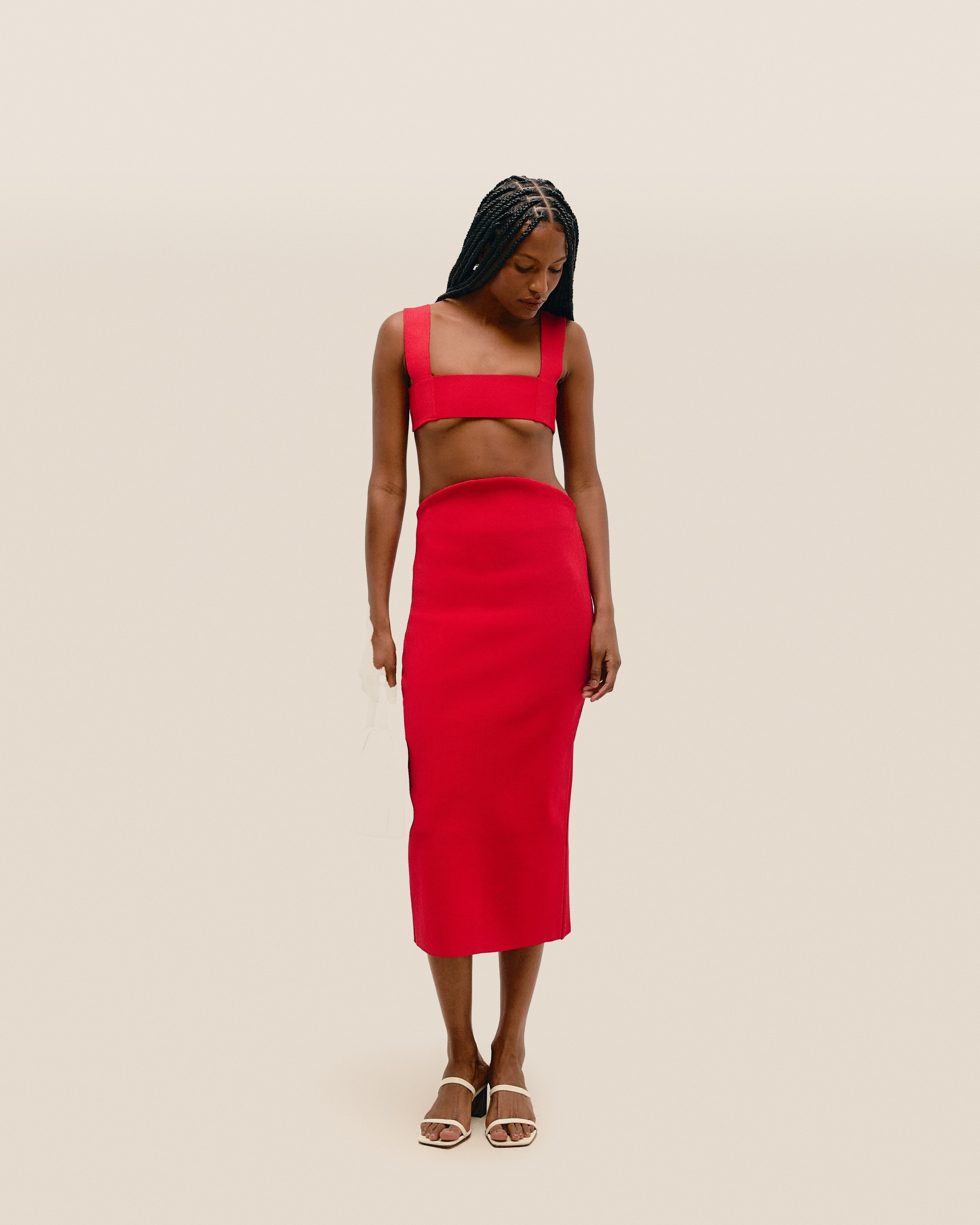 Saia Nie Tricot Vermelho Desvio