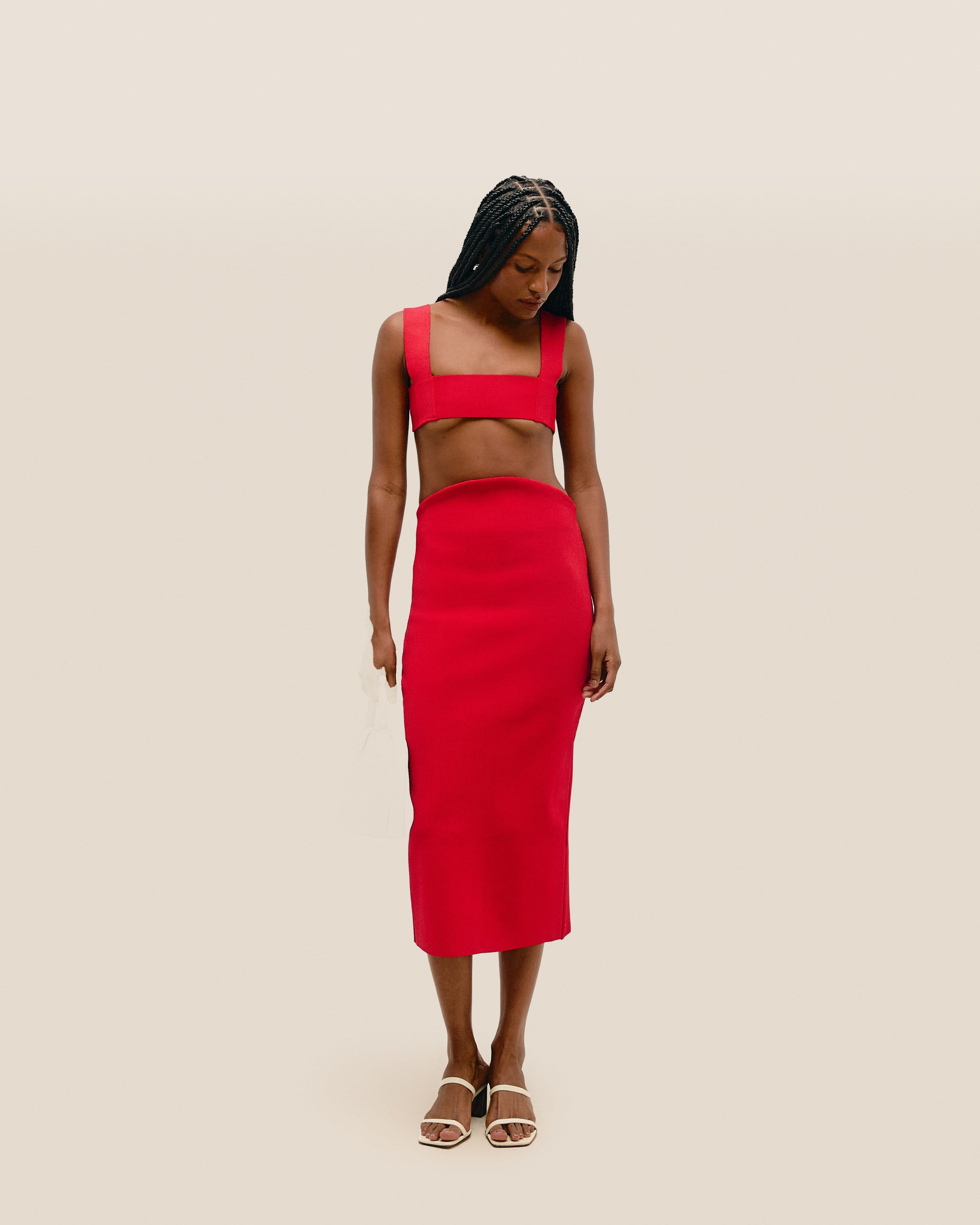 Saia Nie Tricot Vermelho Desvio