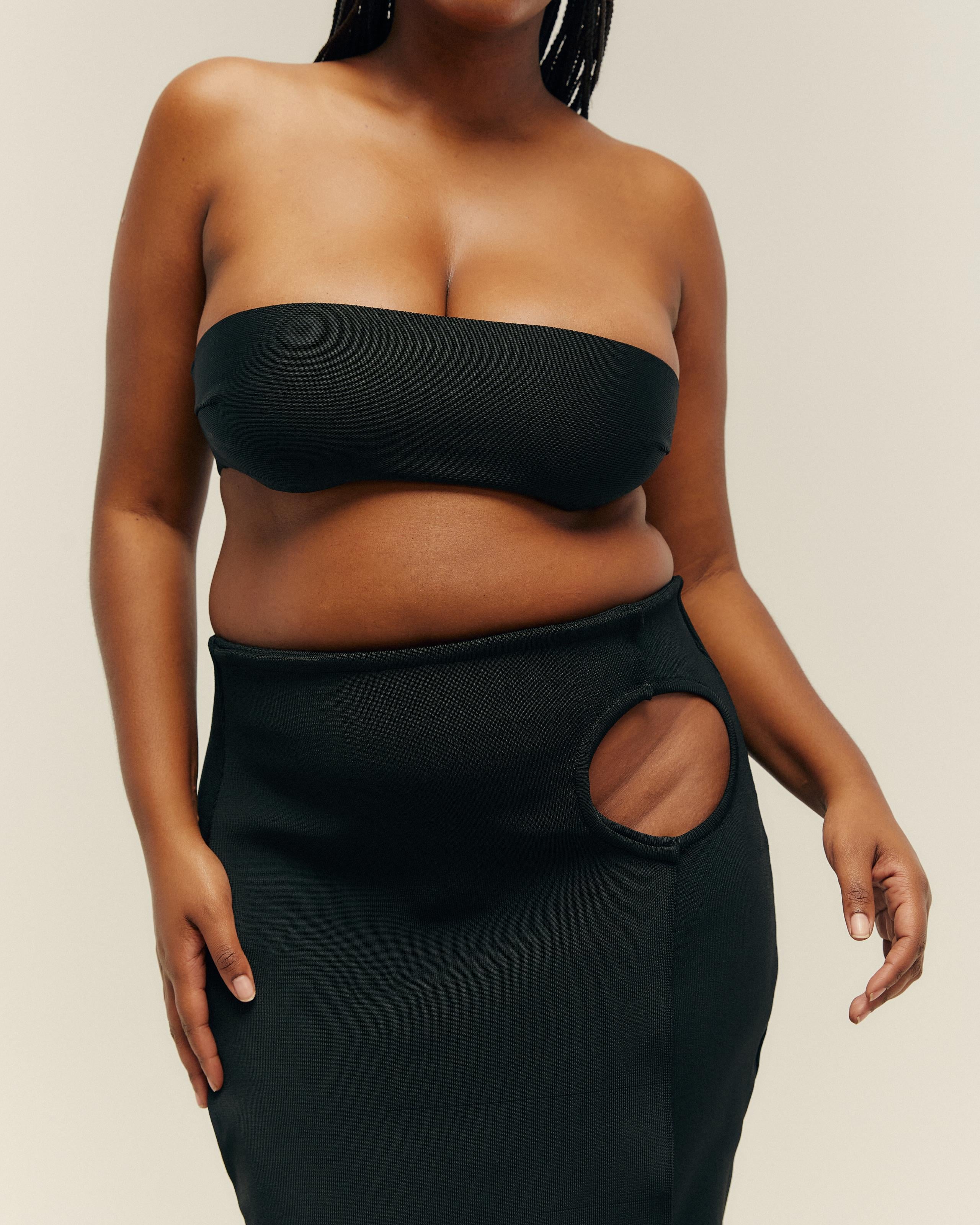 Saia Perlin Tricot Preto