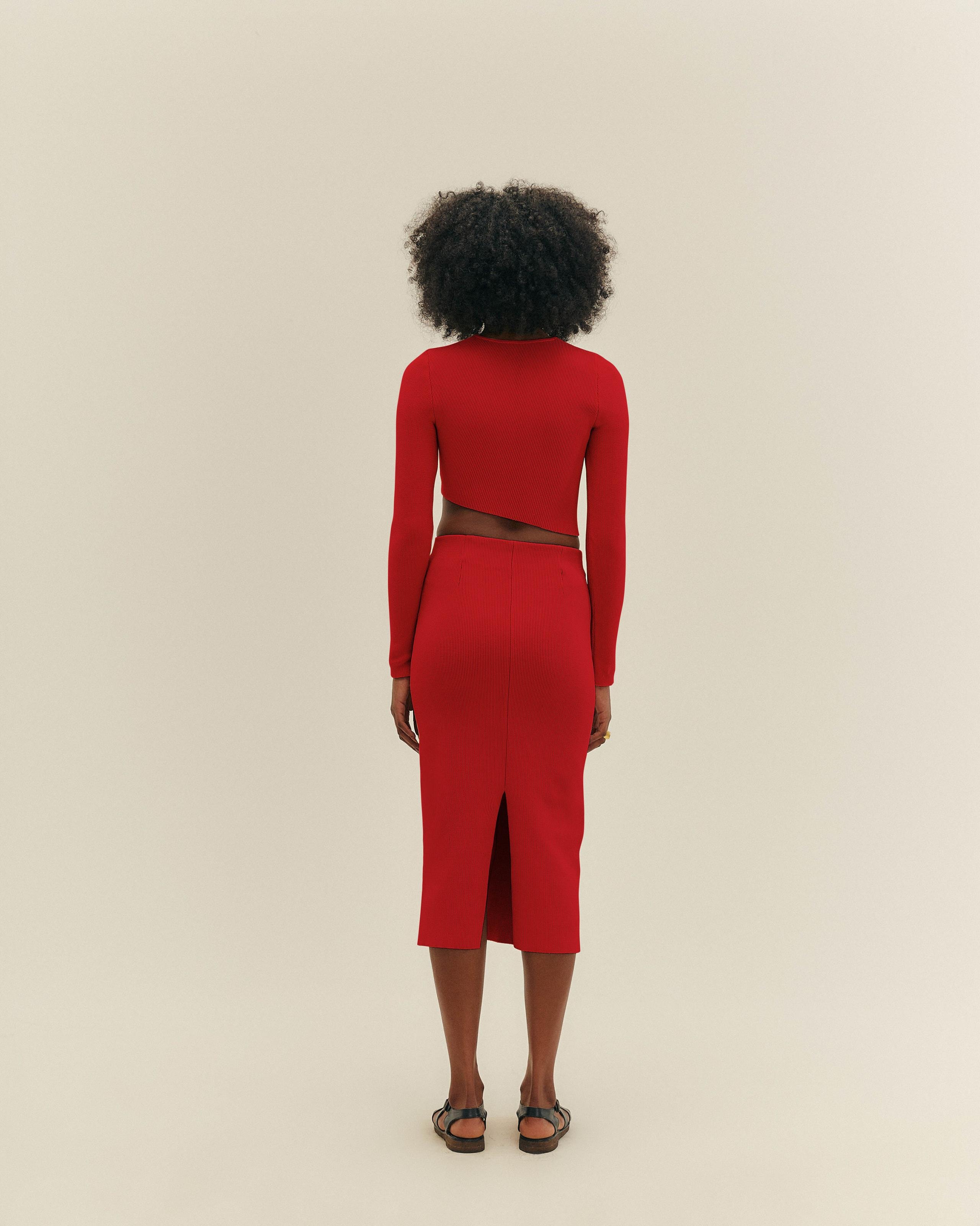 Saia Raquel Tricot Vermelho