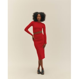 Haight — Saia Raquel Tricot Vermelho