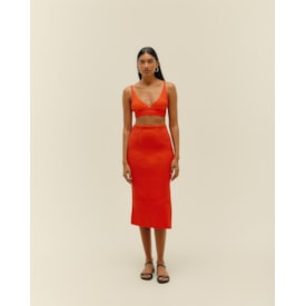 Haight — Saia Tina Tricot Vermelho/Laranja