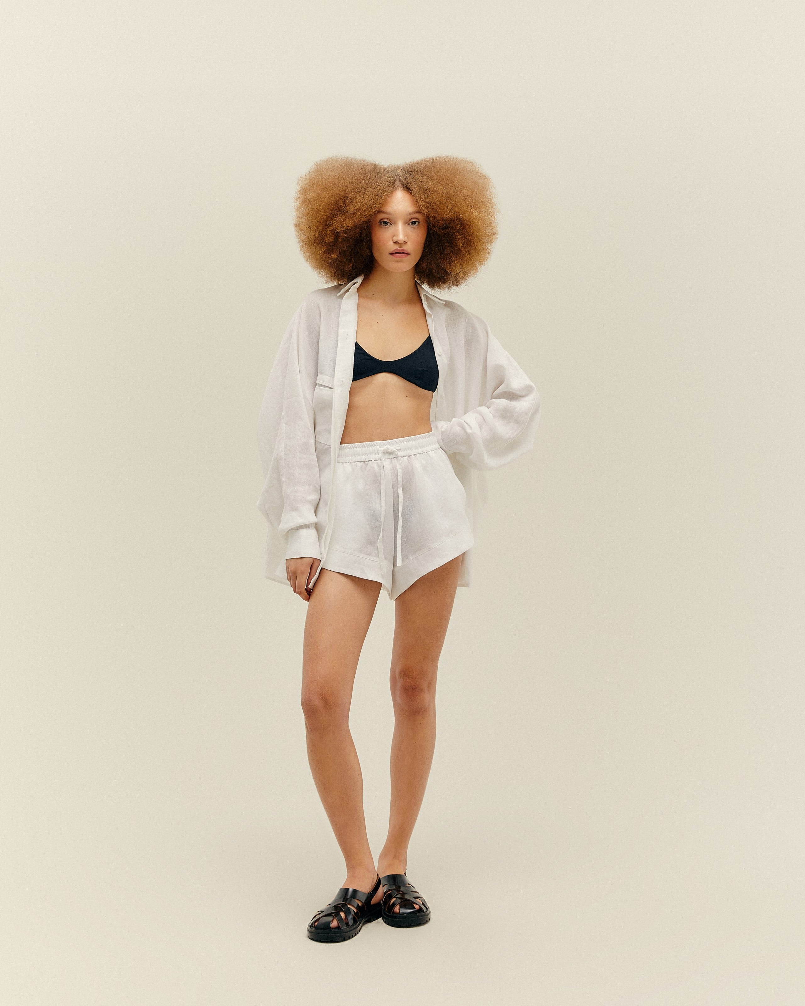 Short Asa Delta Linho Off-White