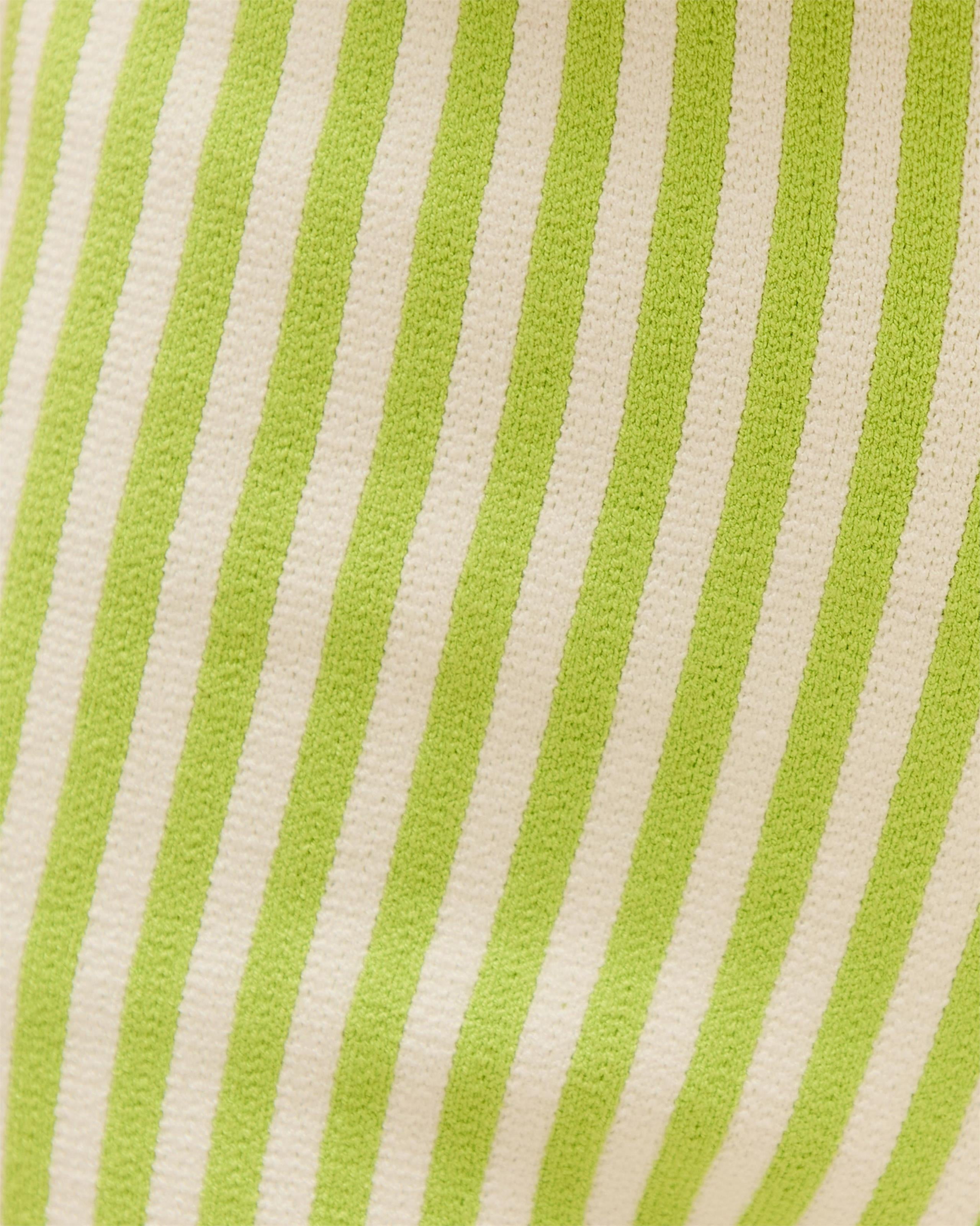 Short Bella Tricot Estampado Estampa Listras Verde Enlevo