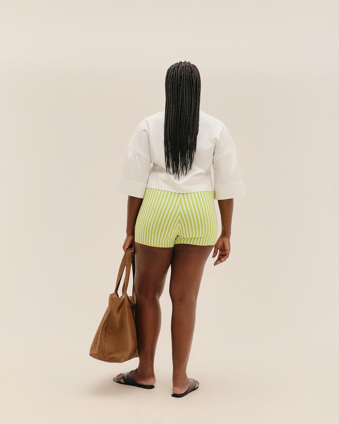 Short Bella Tricot Listras Verde Enlevo
