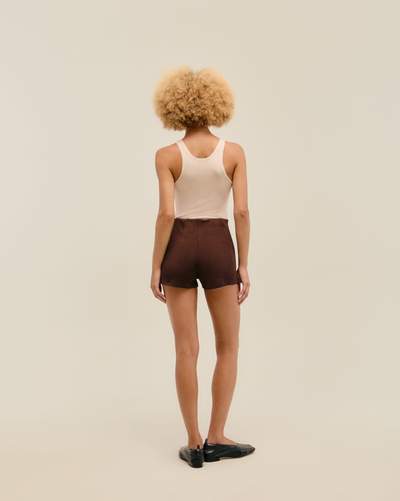 Short Coucou Tricot Marrom Brauna