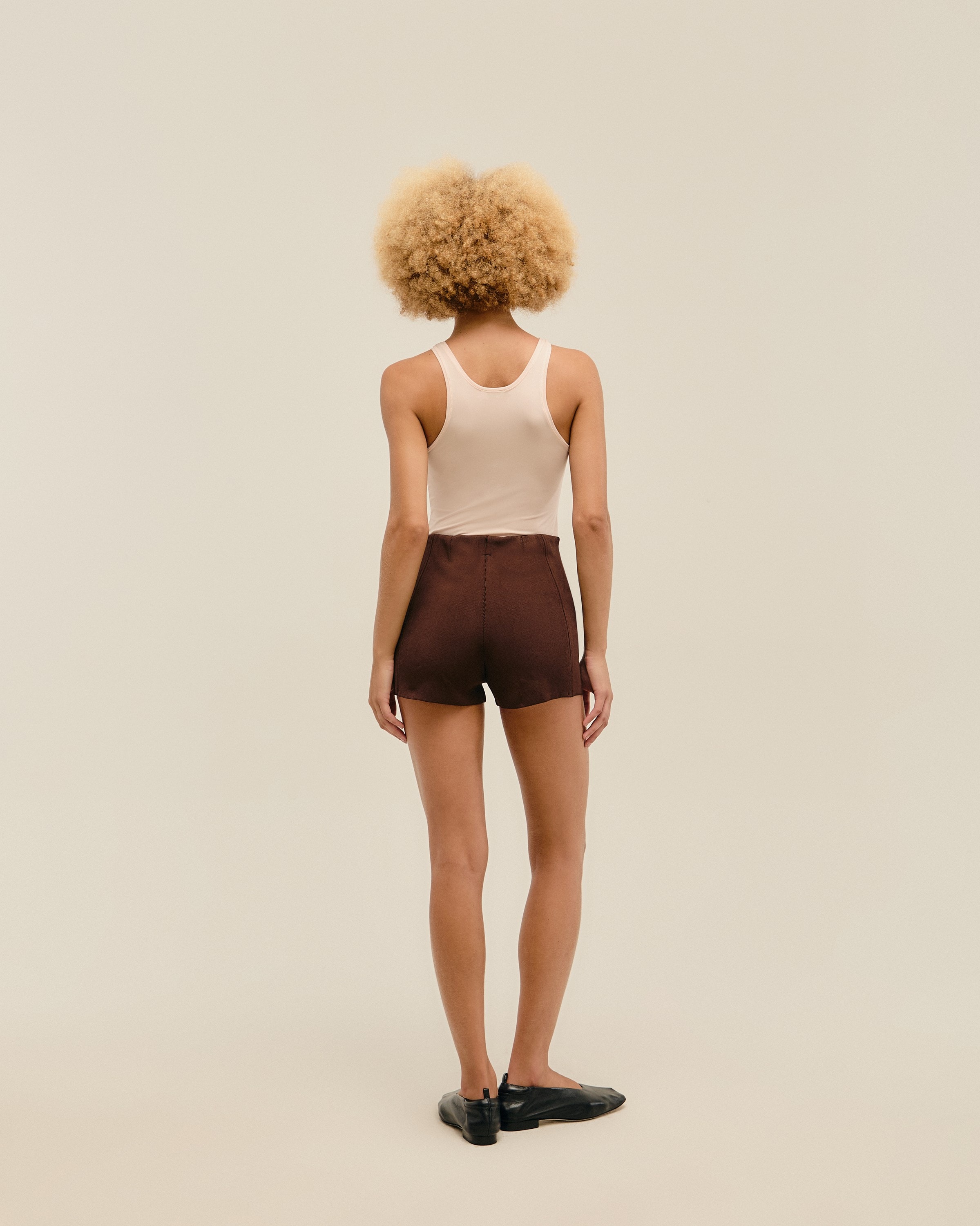 Short Coucou Tricot Marrom Brauna