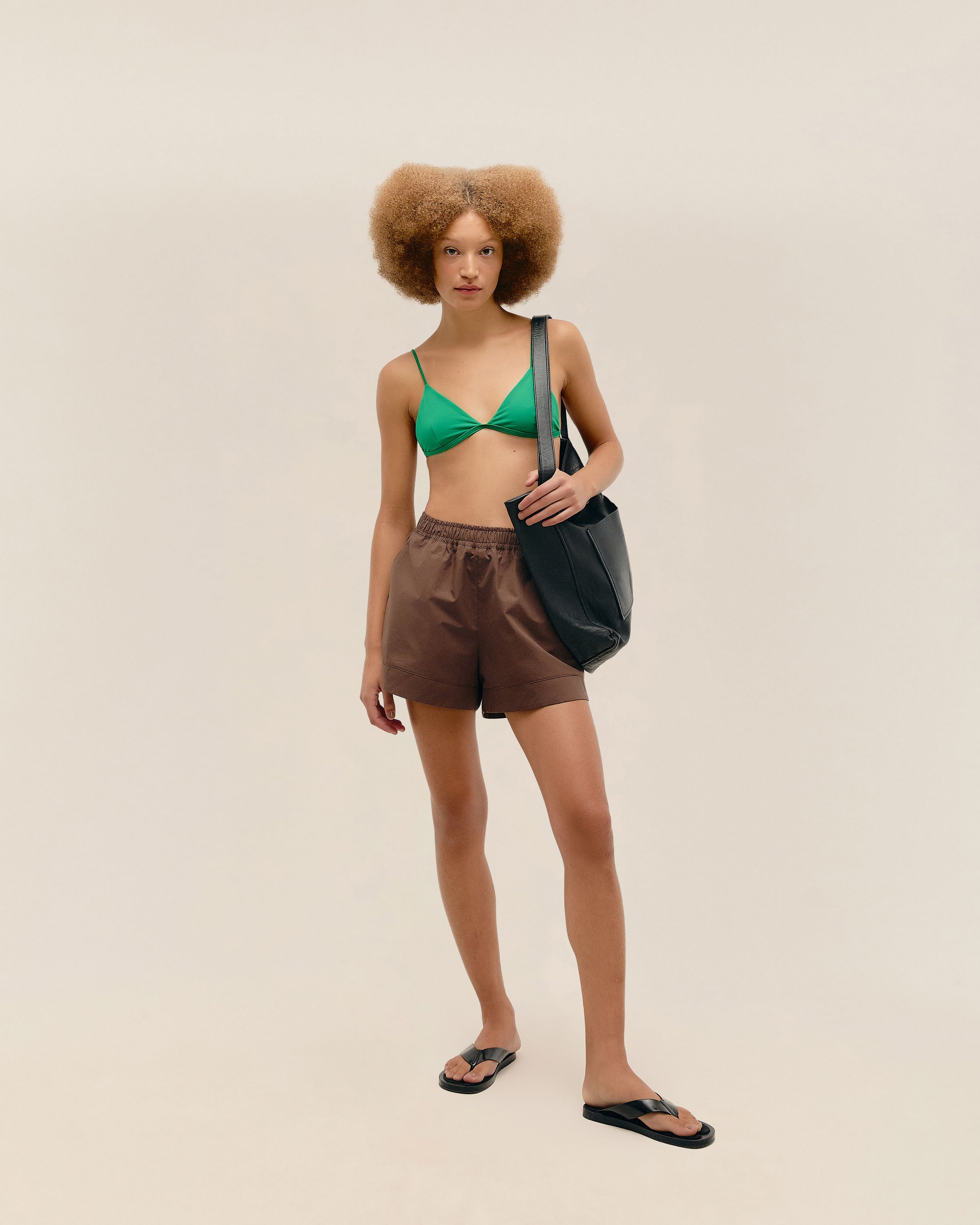 Short Gabriela Algodão Marrom Brauna