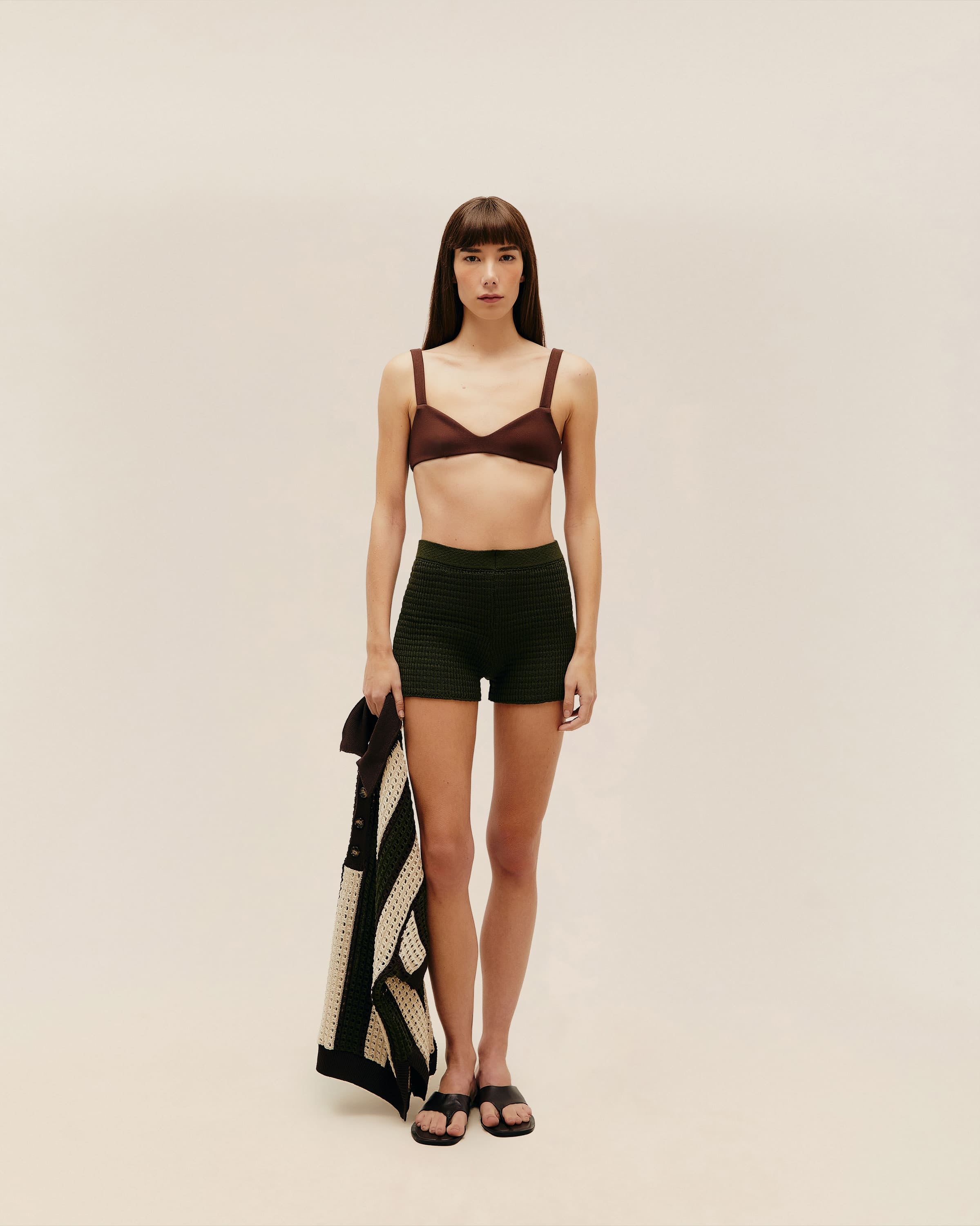 Short Lou Tricot Verde Oliva