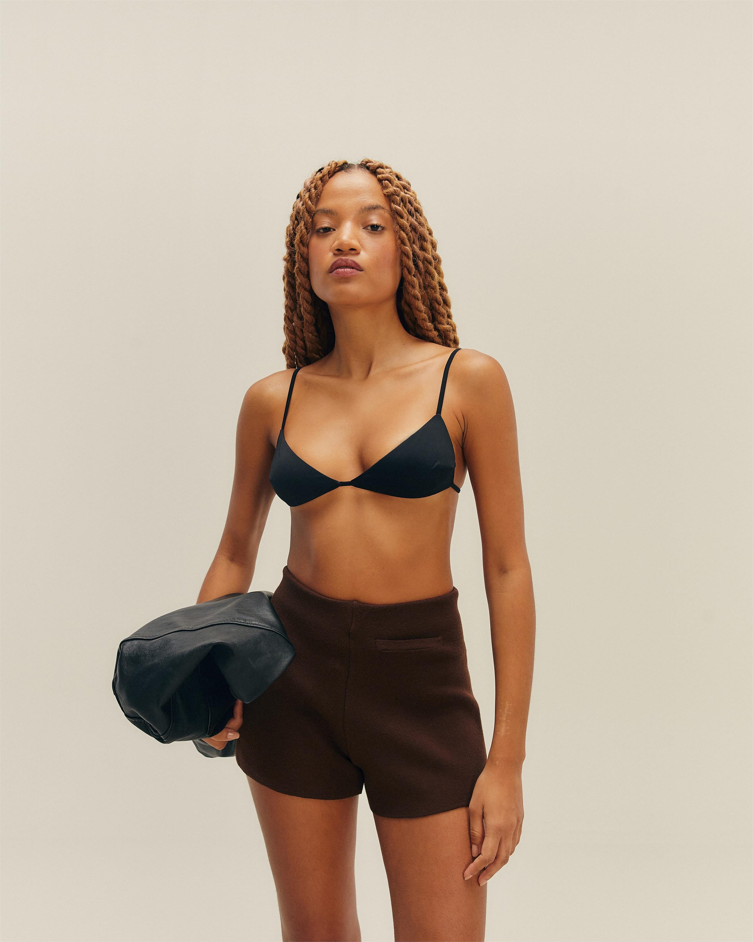 Short Mini Pipa Sport Tricot Marrom