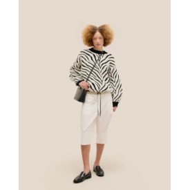 Haight — Suéter Mangas Tricot Estampado Zebra Diagonal
