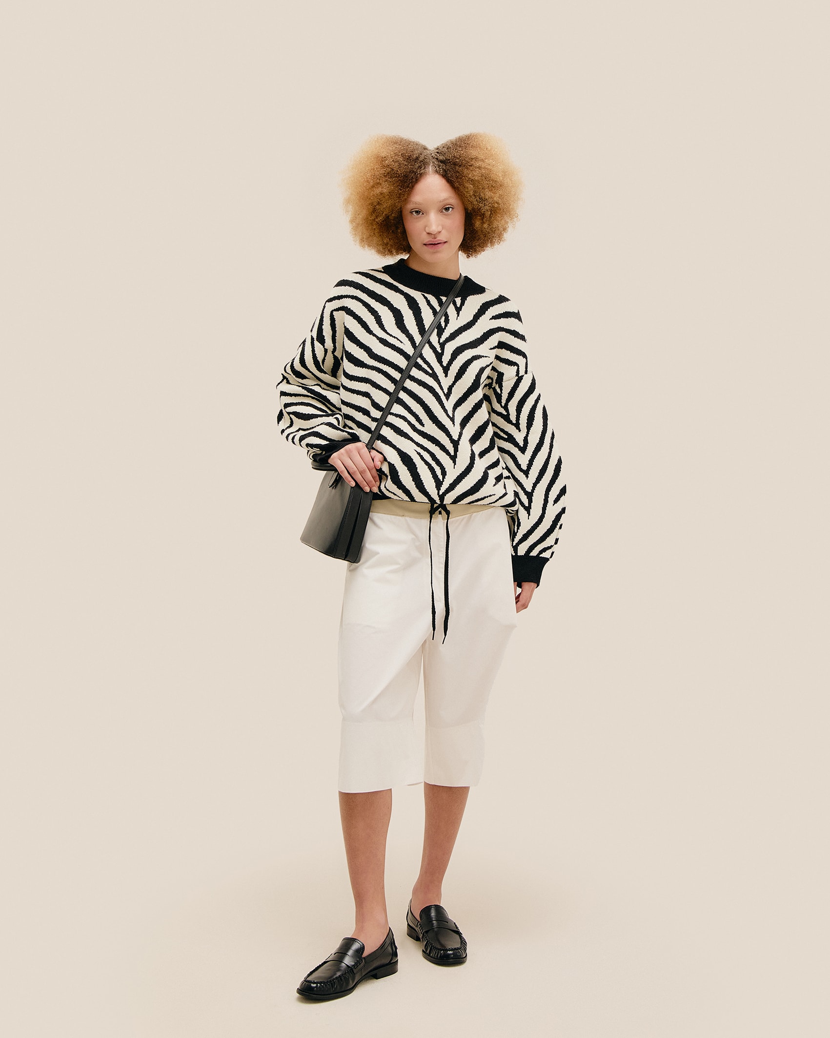 Sueter Mangas Tricot Zebra Diagonal