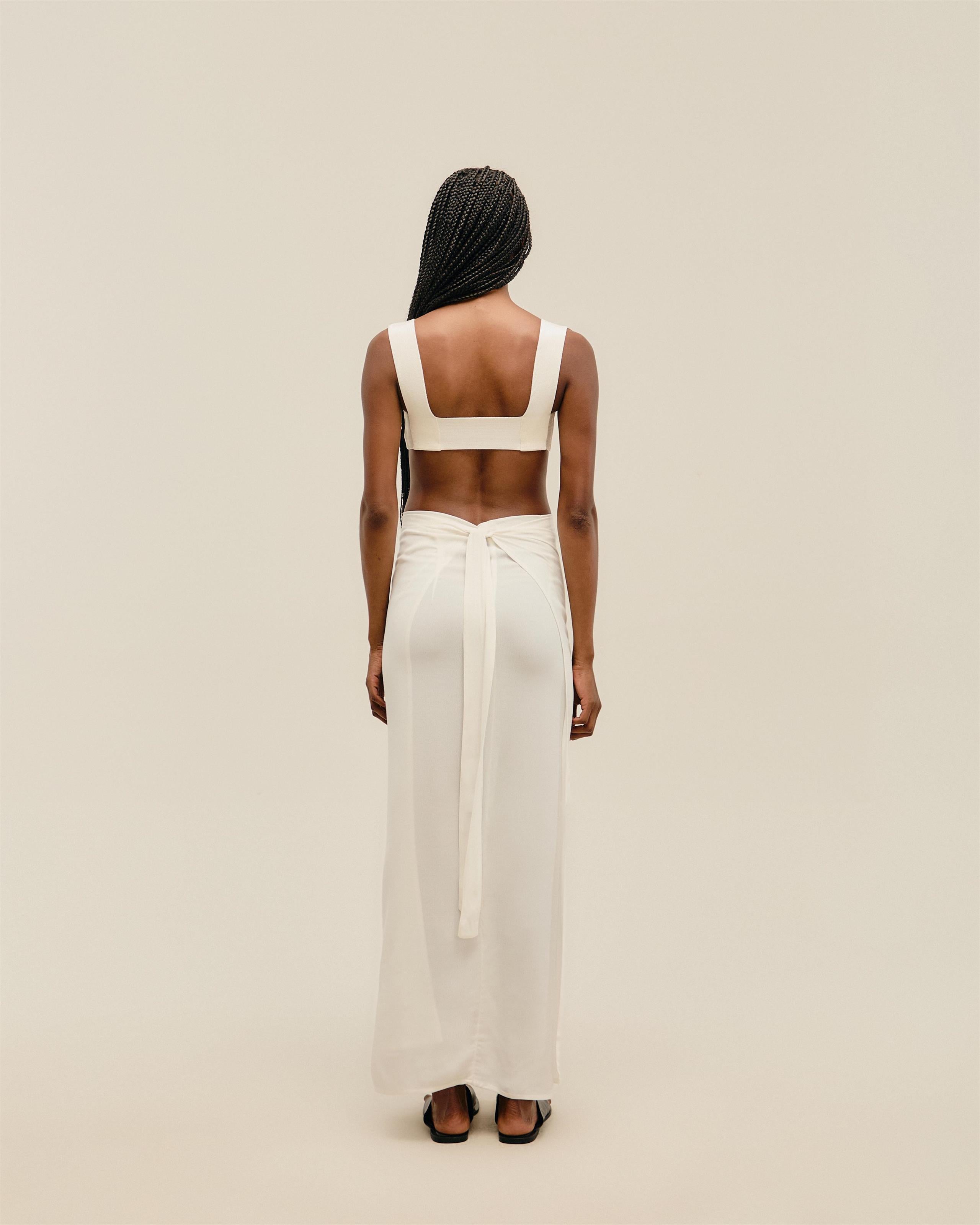 Top Alça Larga Tricot Bege