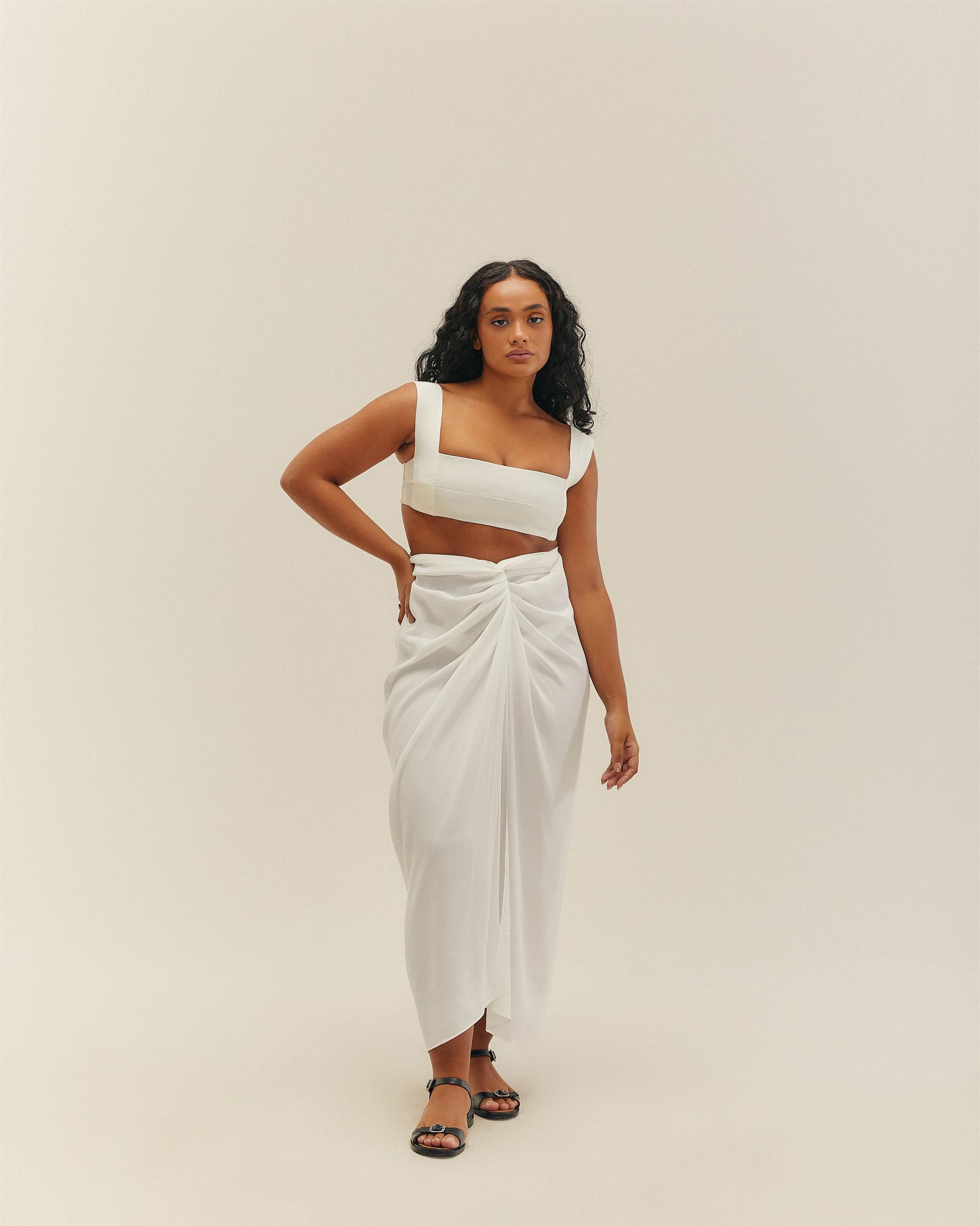 Top Alça Larga Tricot Off-White