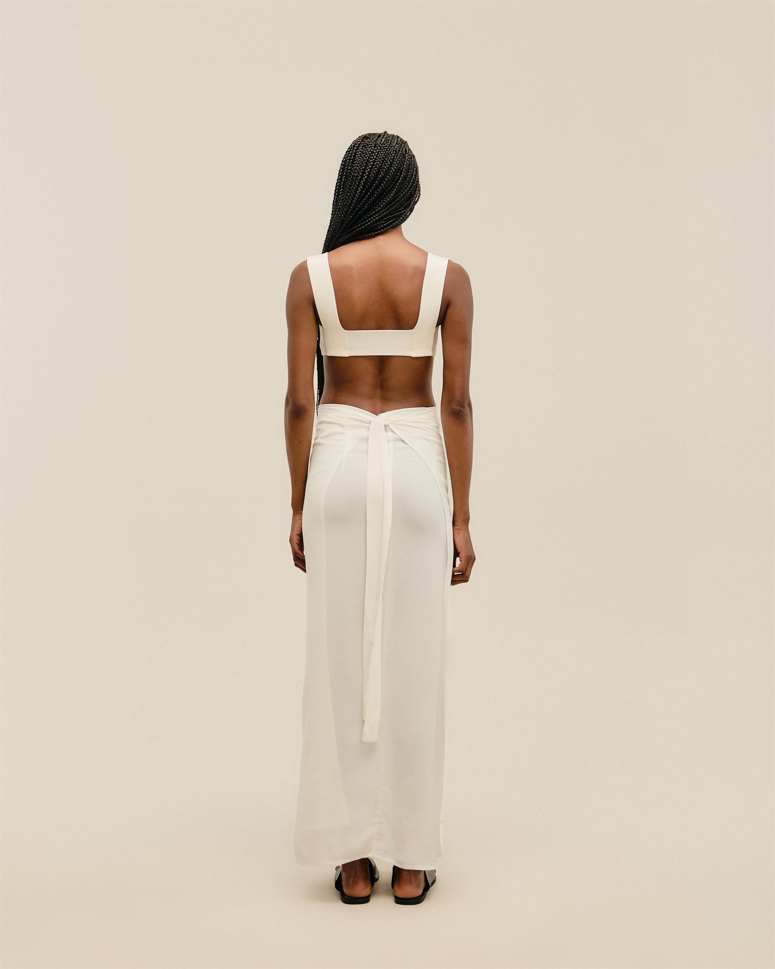 Top Alça Larga Tricot Off-White