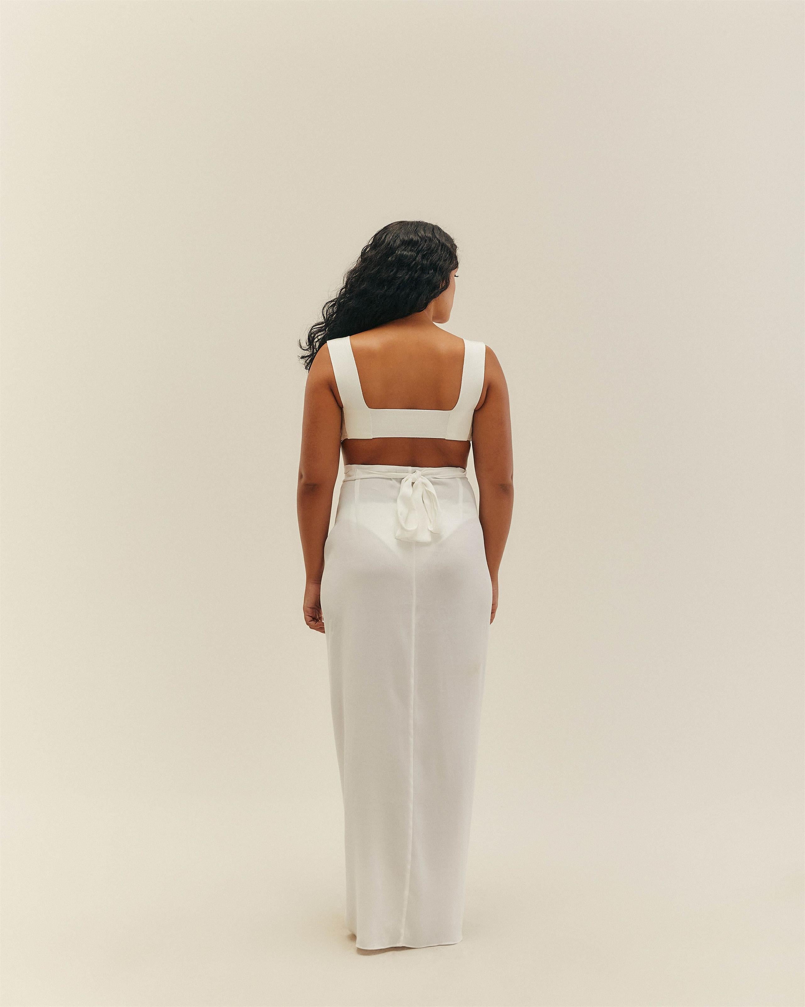 Top Alça Larga Tricot Off-White