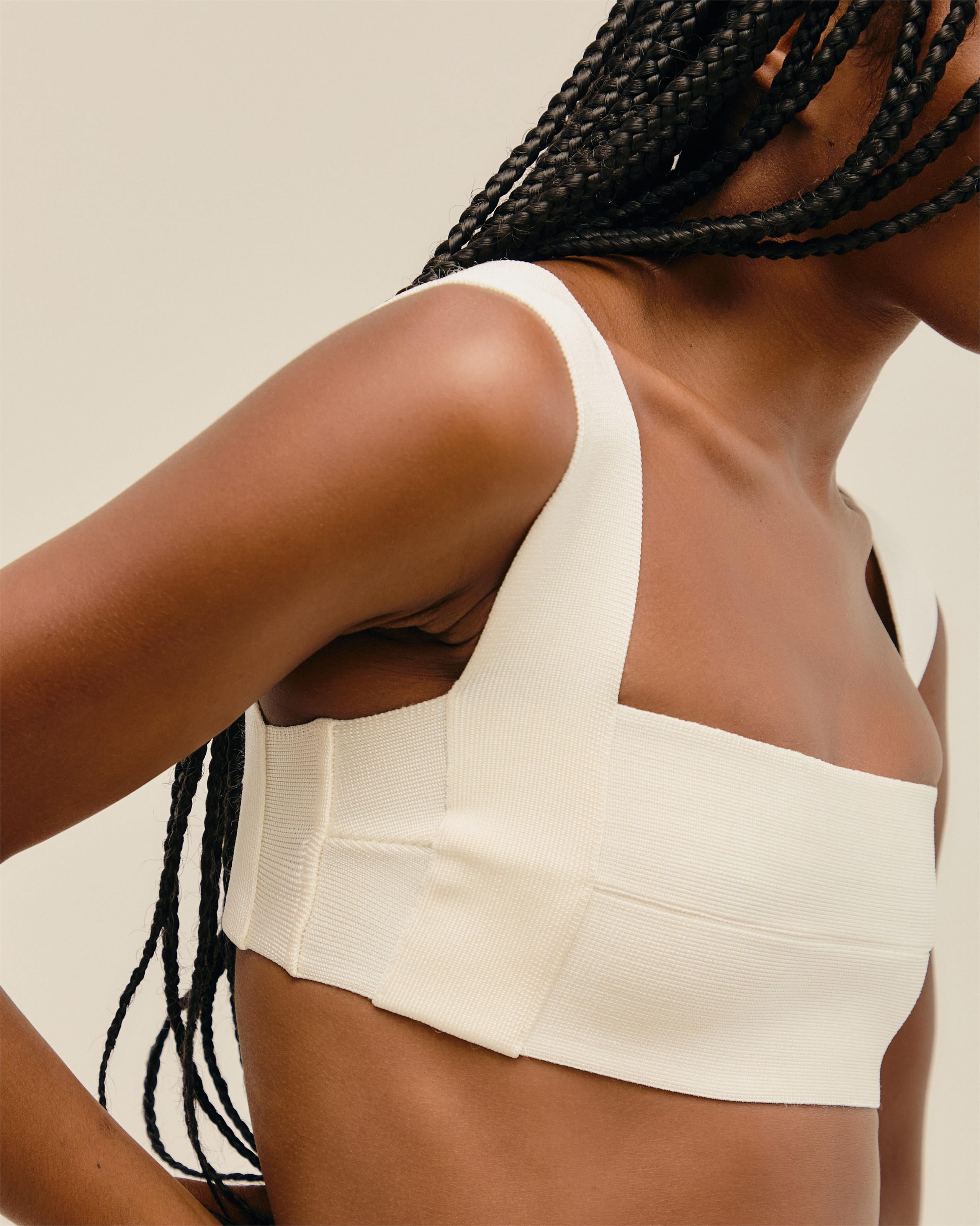 Top Alça Larga Tricot Off-White