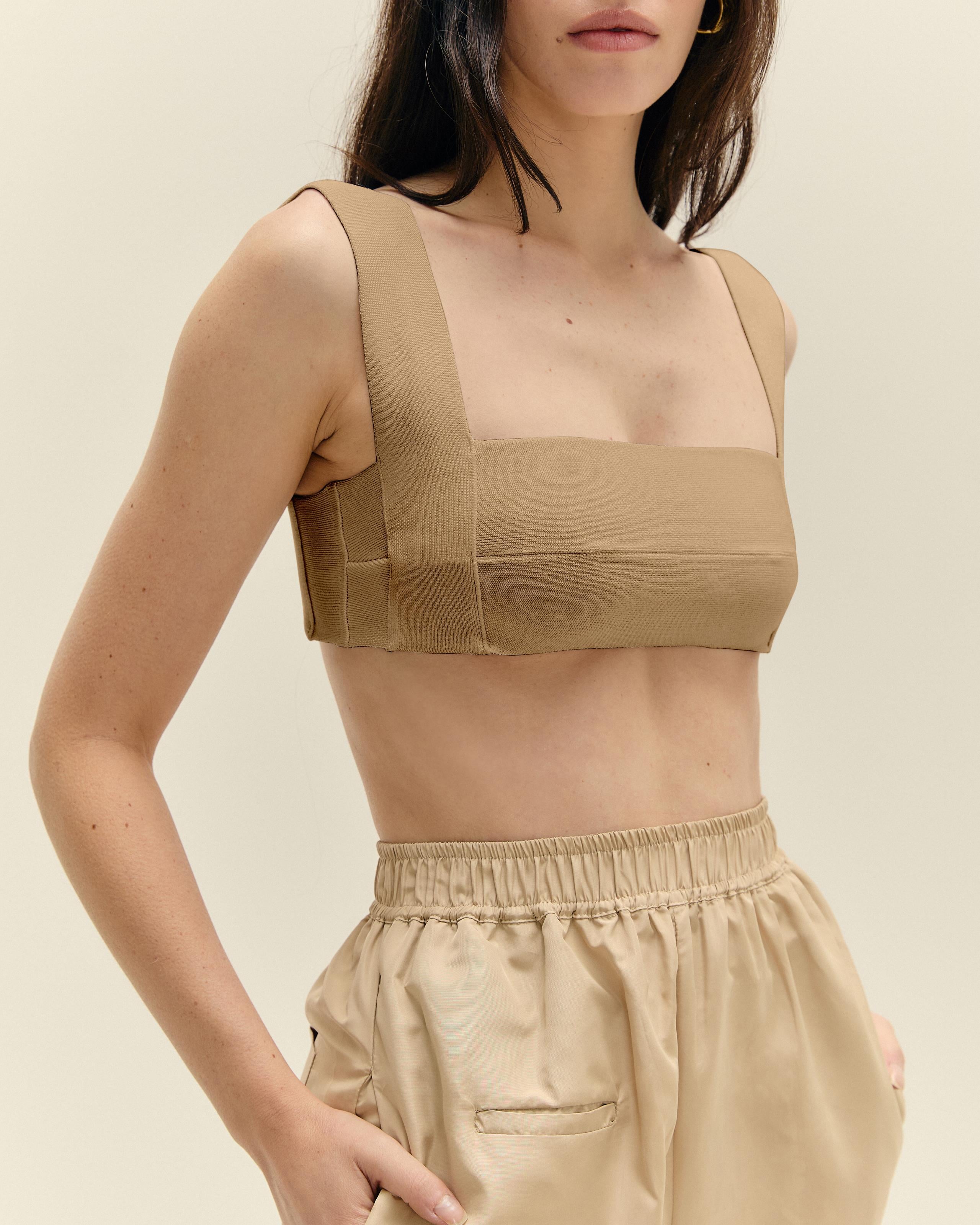 Top Alça Larga Tricot Off-White