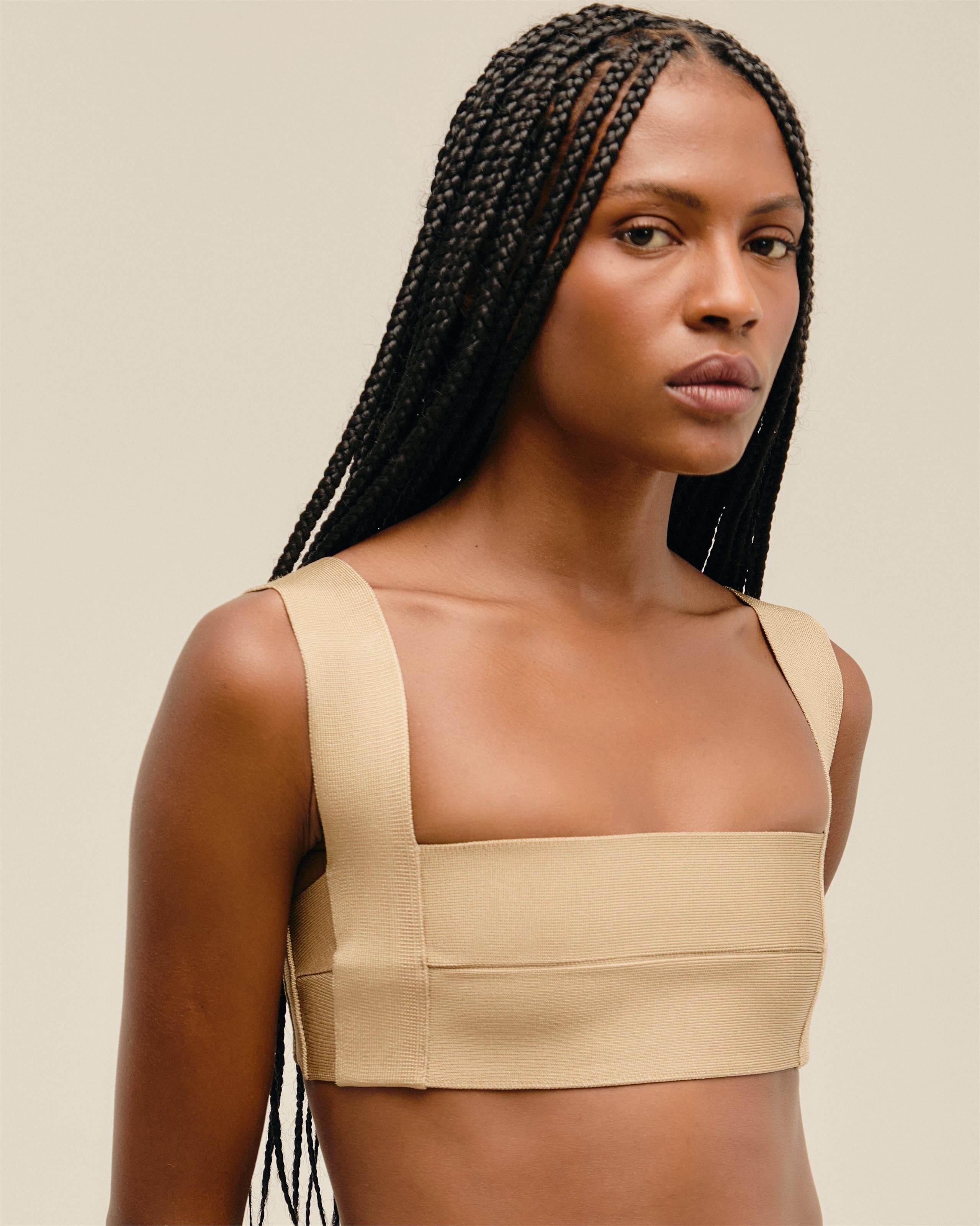 Top Alça Larga Tricot Off-White