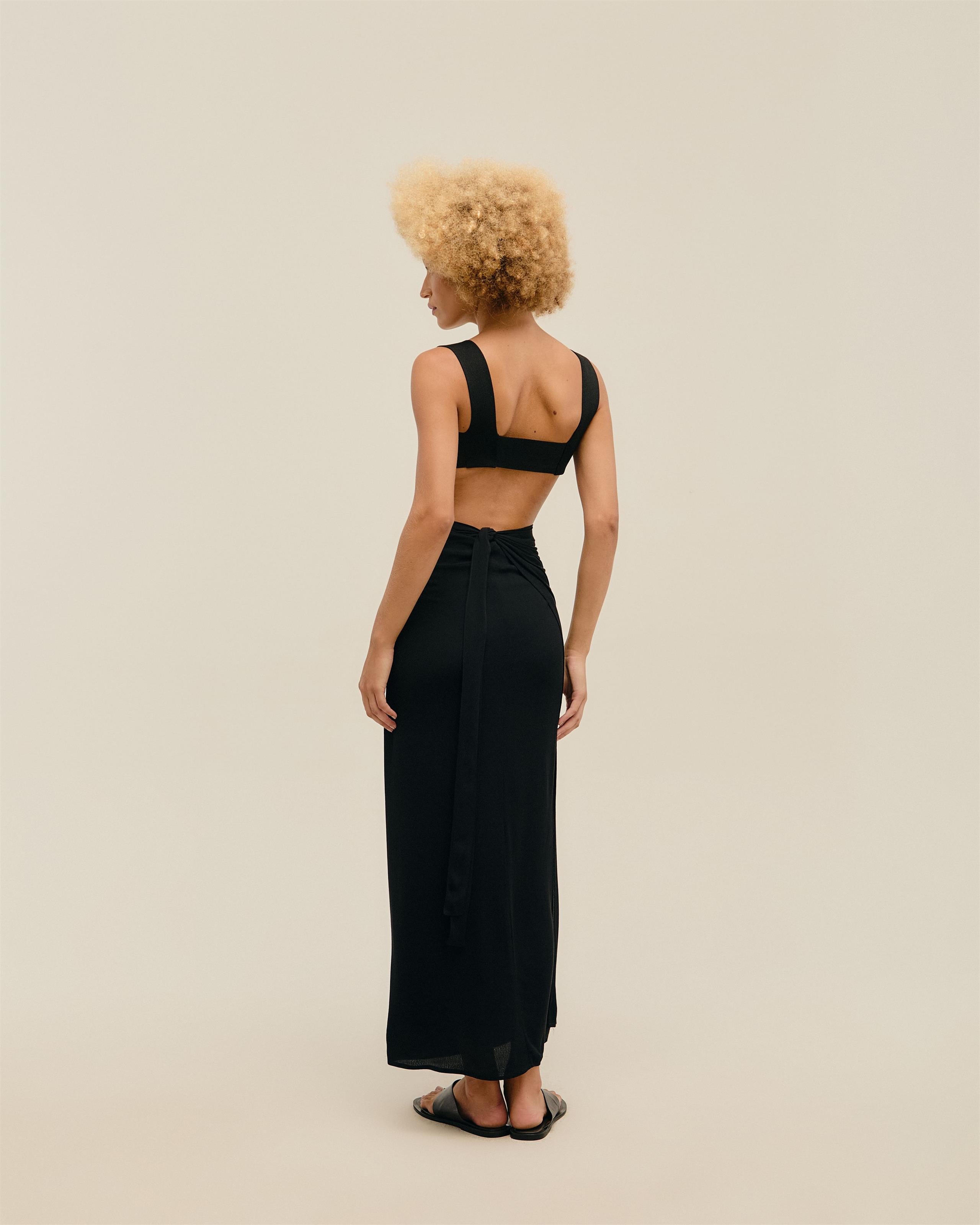 Top Alça Larga Tricot Preto