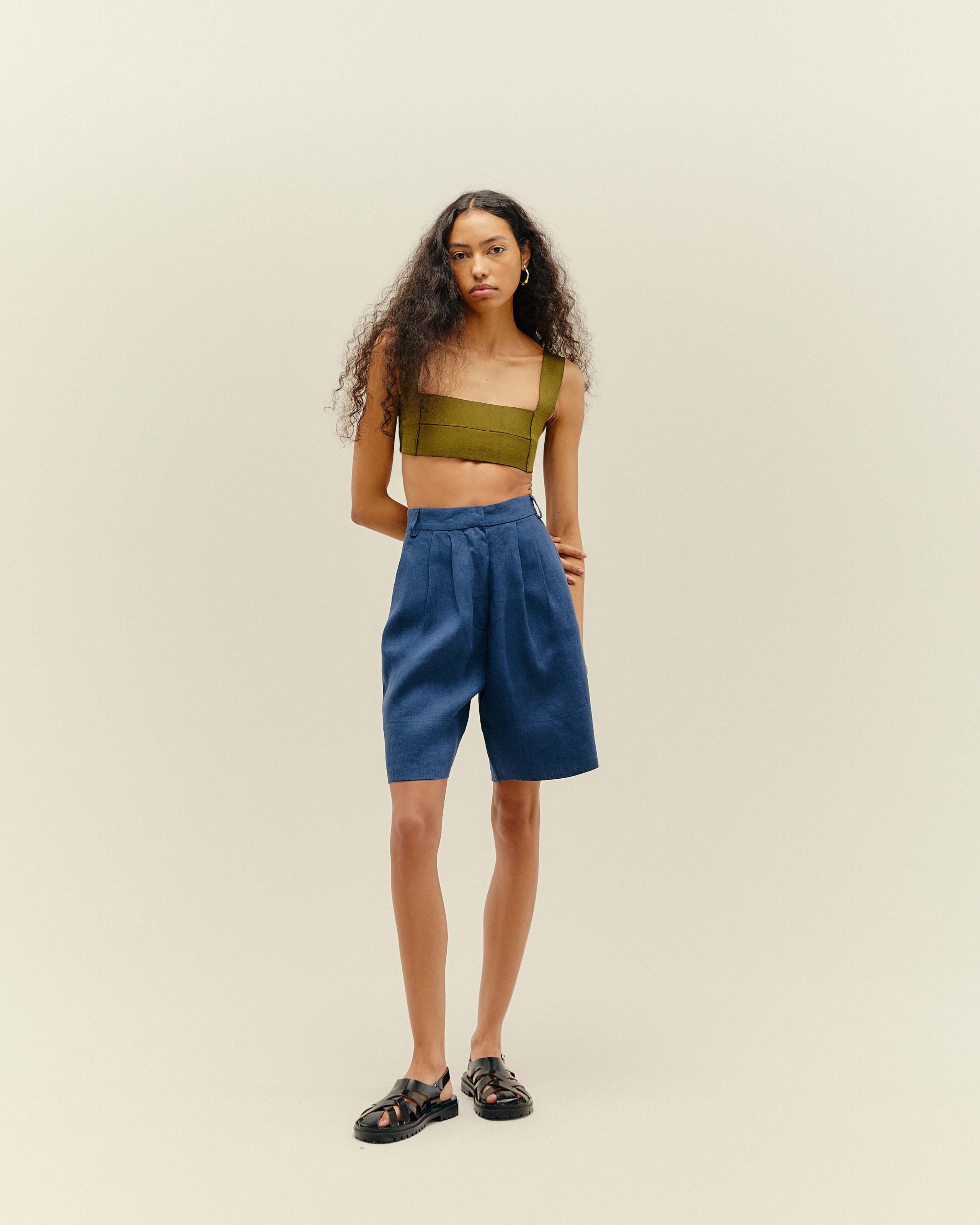 Top Alça Larga Tricot Verde Semente