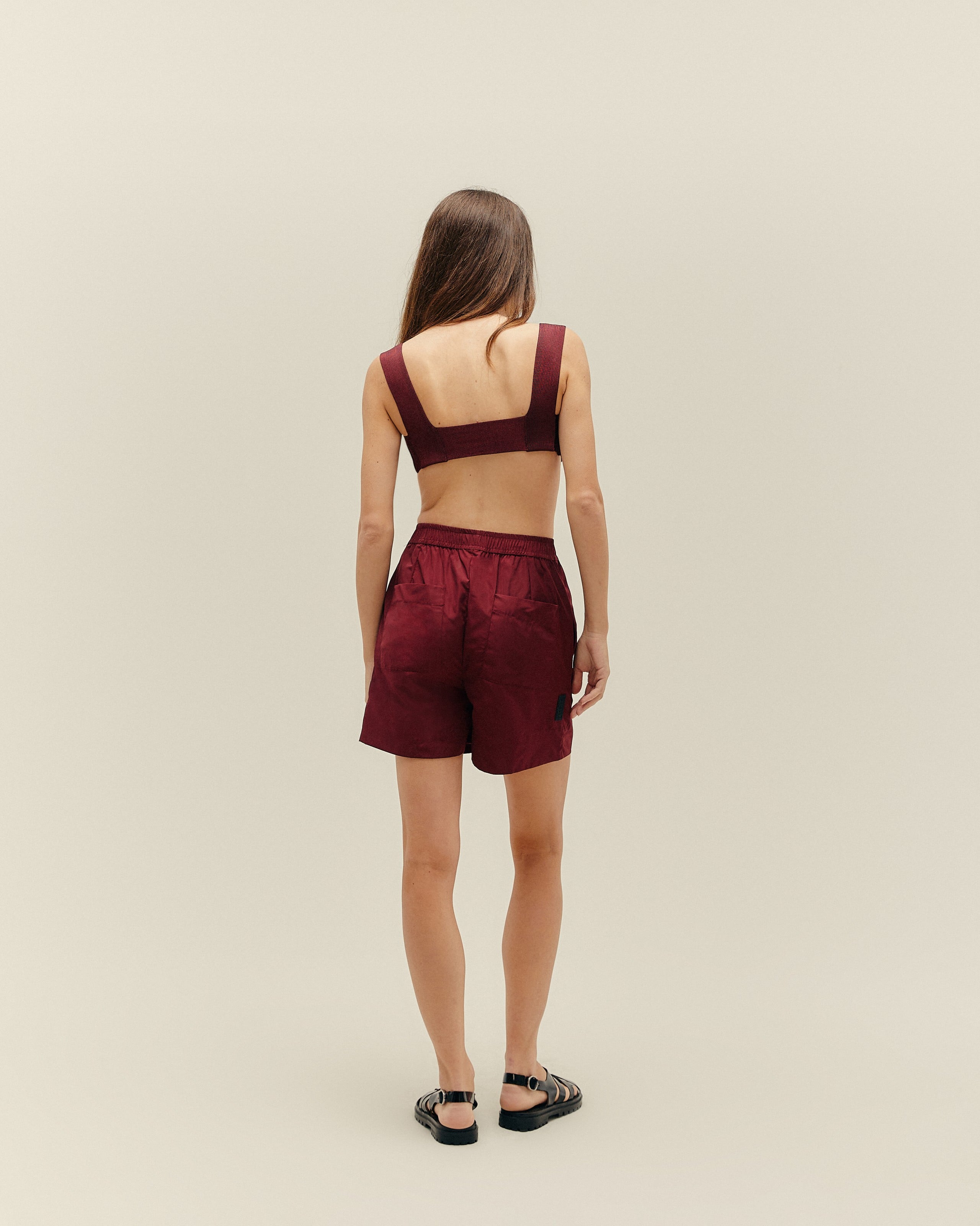 Top Alça Larga Tricot Vinho Marsala