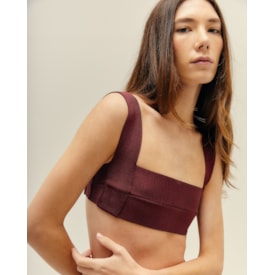 Haight — Top Alça Larga Tricot Vinho Marsala