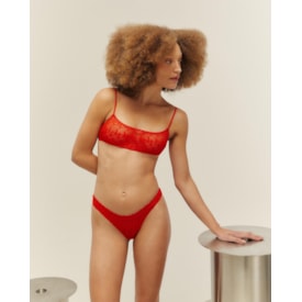 Haight — Top Bethania Renda Estampa H Vermelho