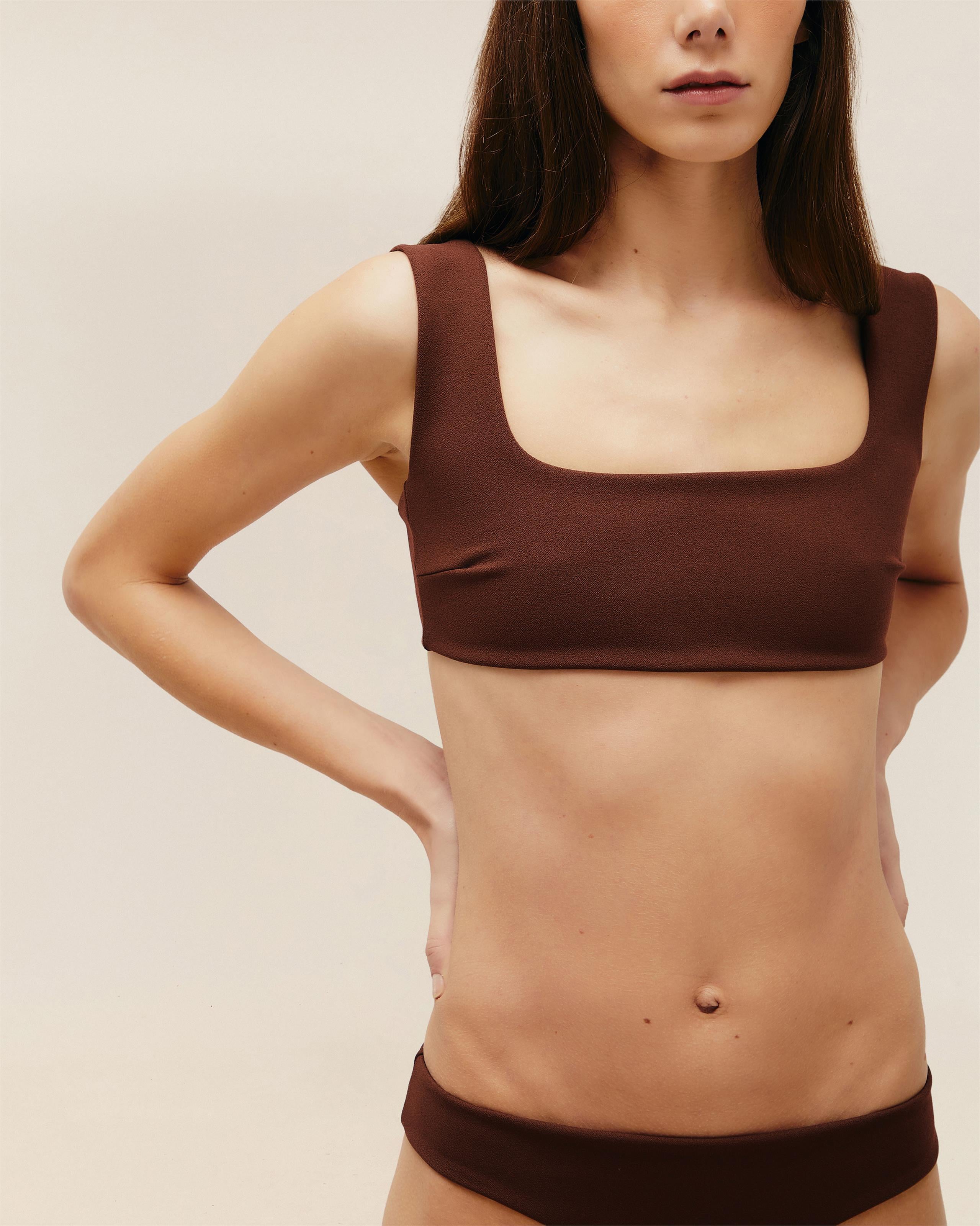 Top Manu Crepe Marrom Cohiba