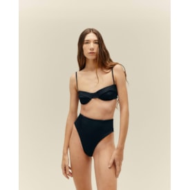 Haight — Top Meia Taça Nervura Preto