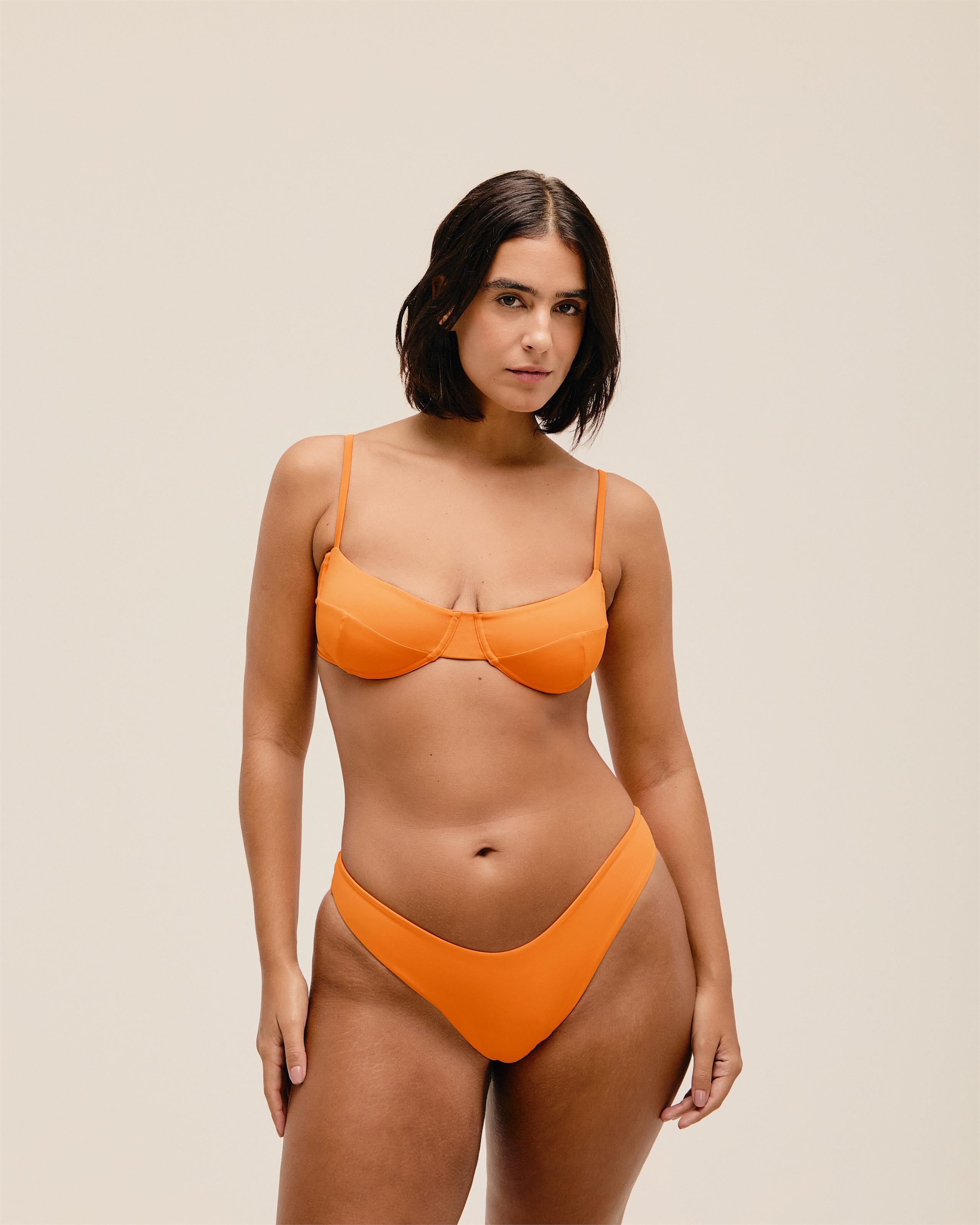 Top Meia Taça Regulável Laranja Mandarina