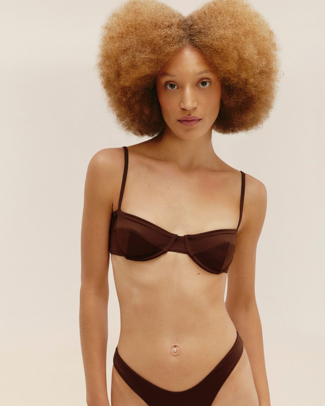 Top Meia Taça Regulável Marrom