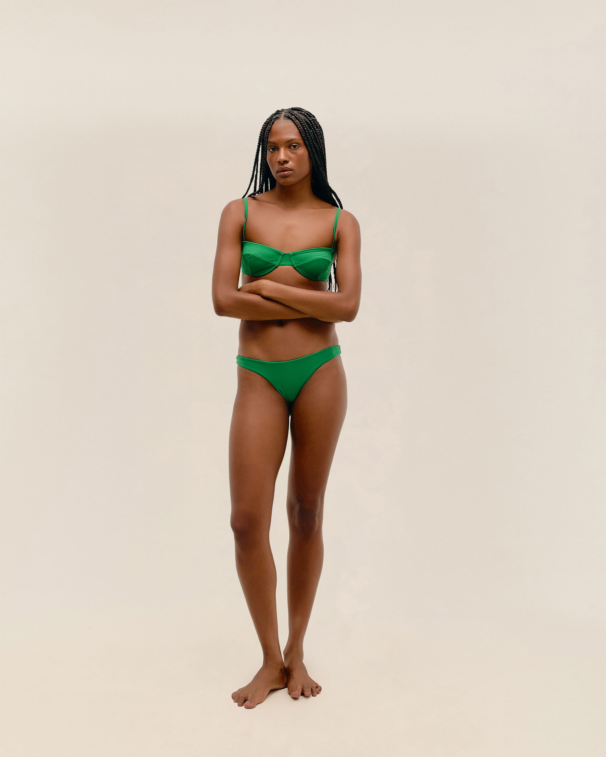 Top Meia Taça Regulável Verde Vintage