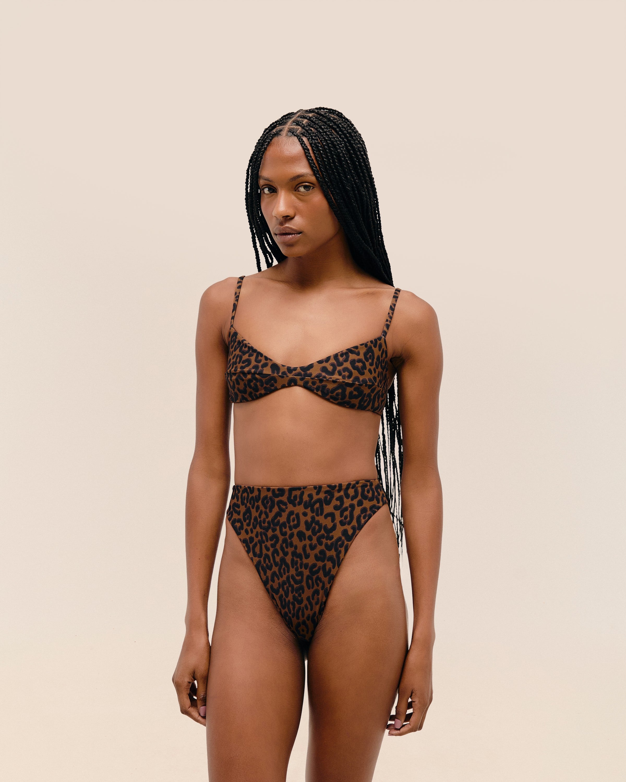 Top Monica Regulável Estampado Onça Noir