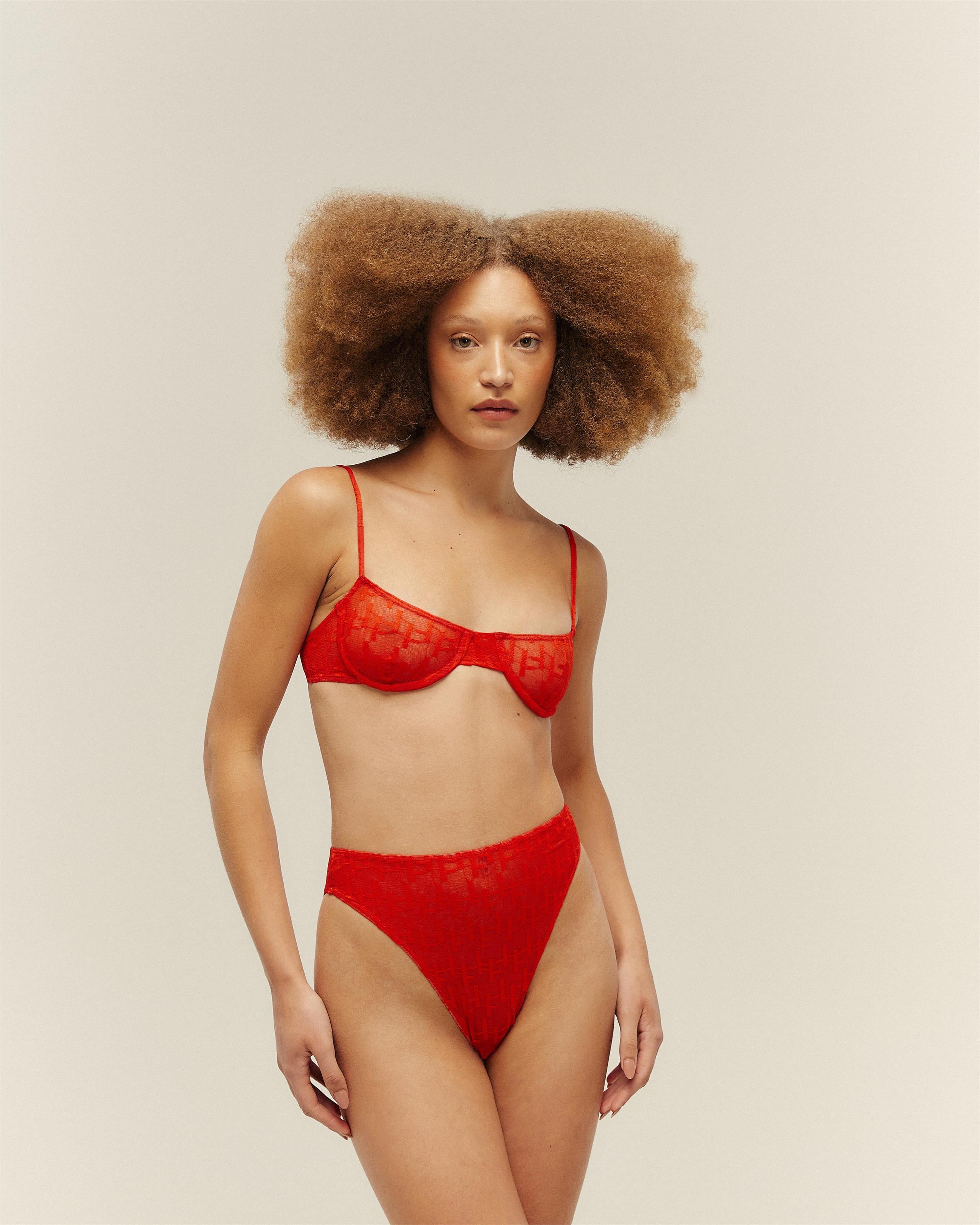 Top Nai Renda Estampa h Vermelho