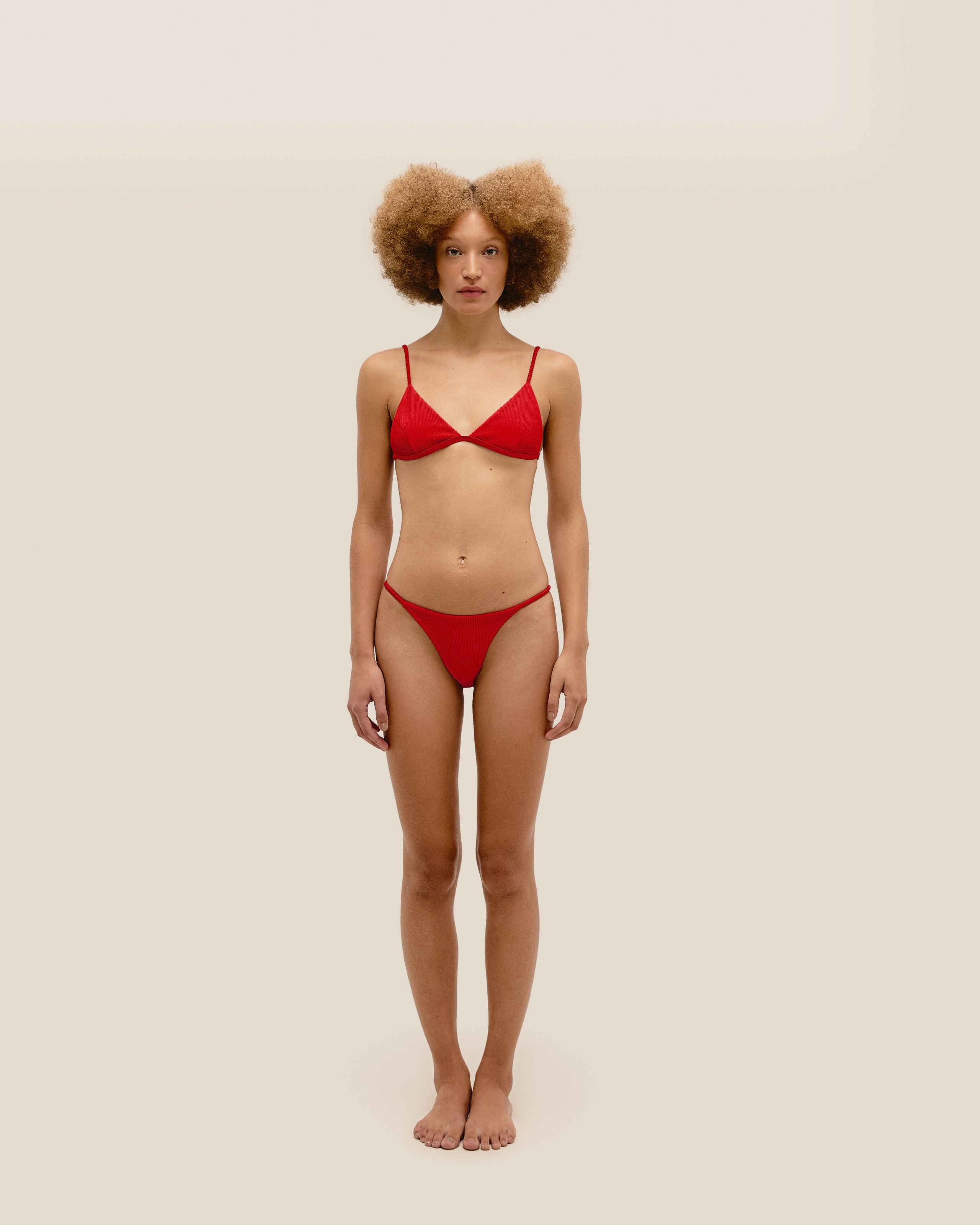 Top Olivia Regulável Nervura Vermelho Desvio