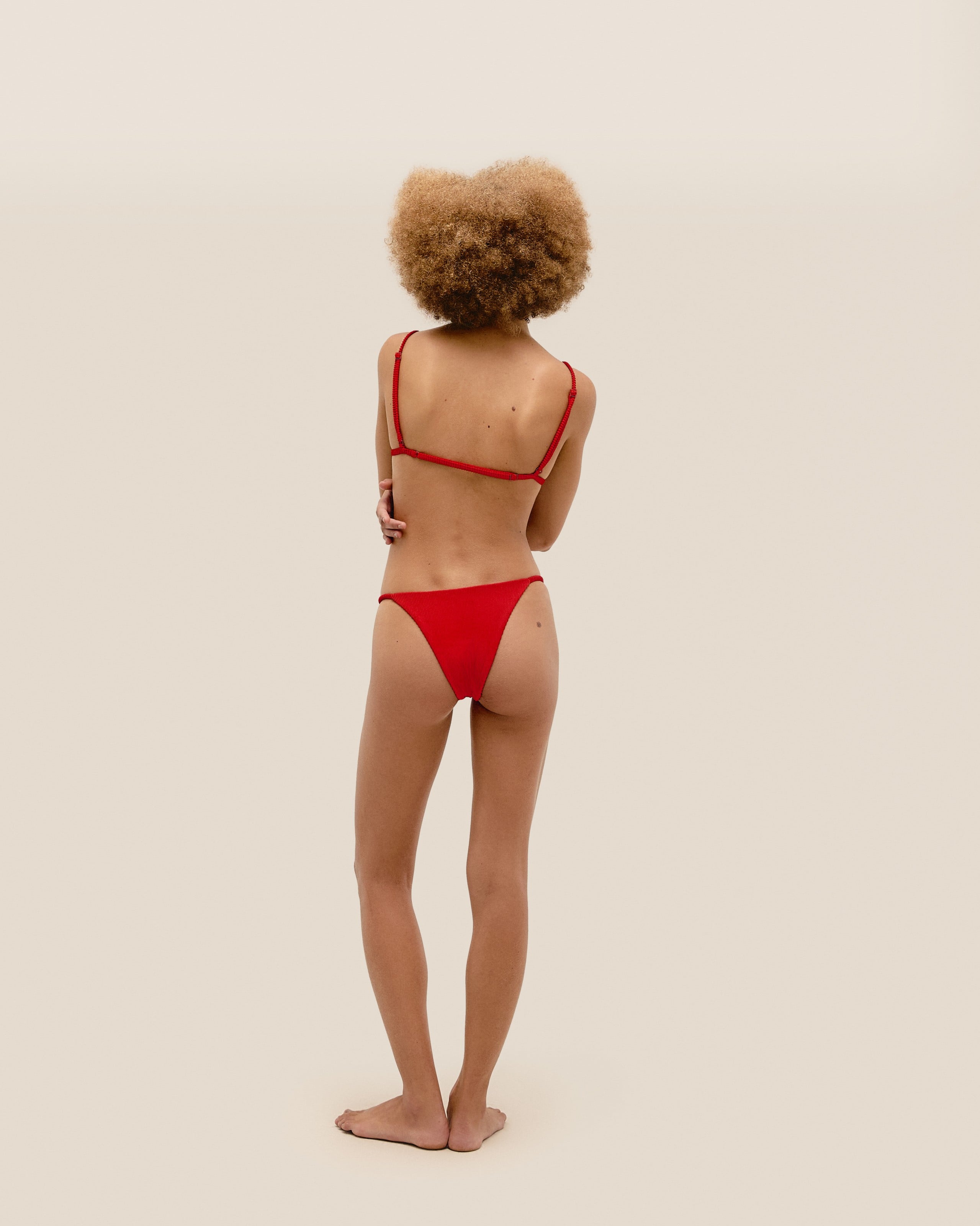 Top Olivia Regulável Nervura Vermelho Desvio