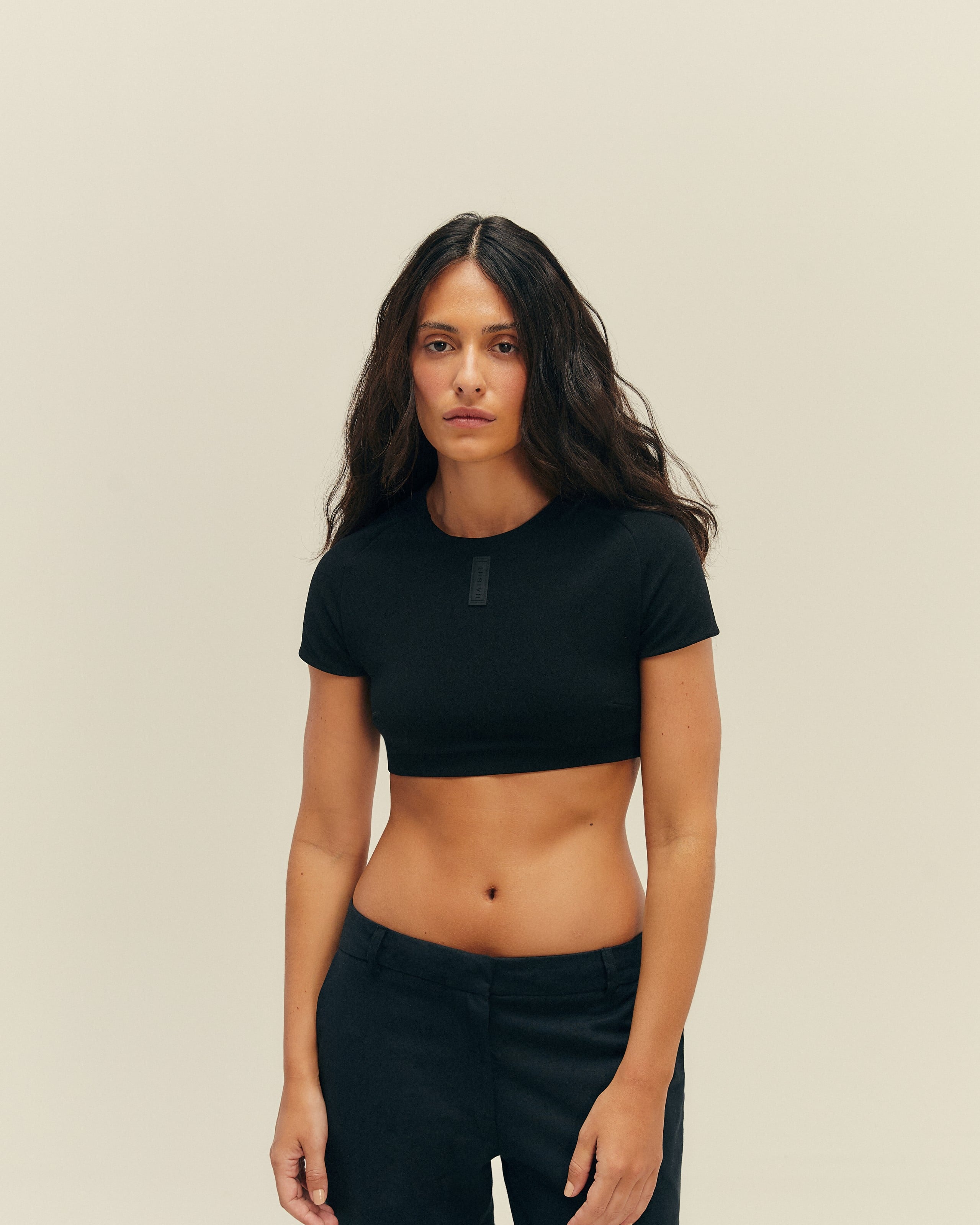 Top Raglan Crepe Preto