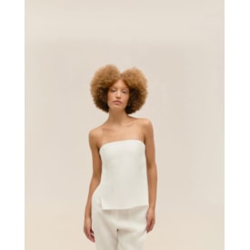 Haight — Top Sem Alça Linho Off-White
