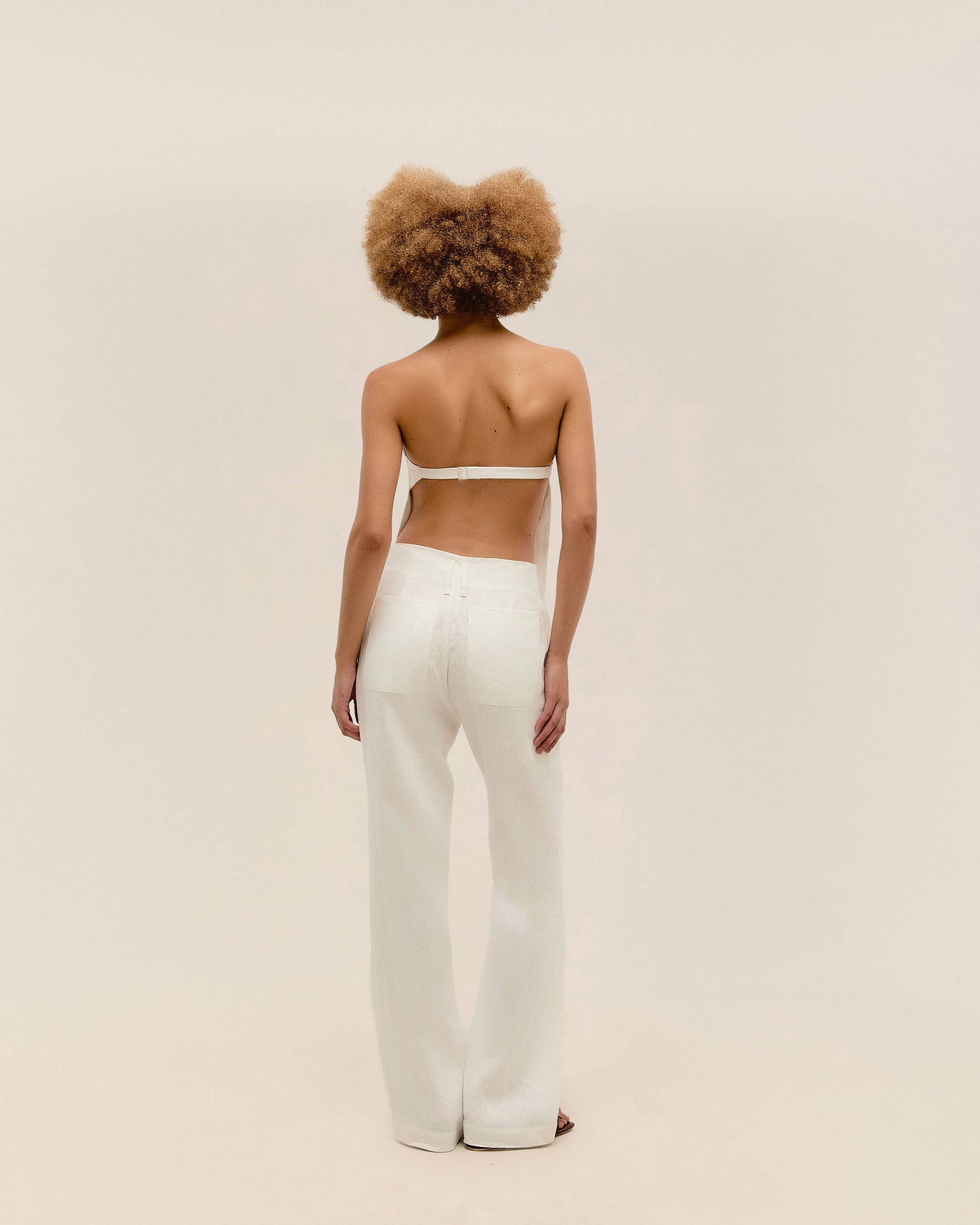 Top Sem Alça Linho Off-White