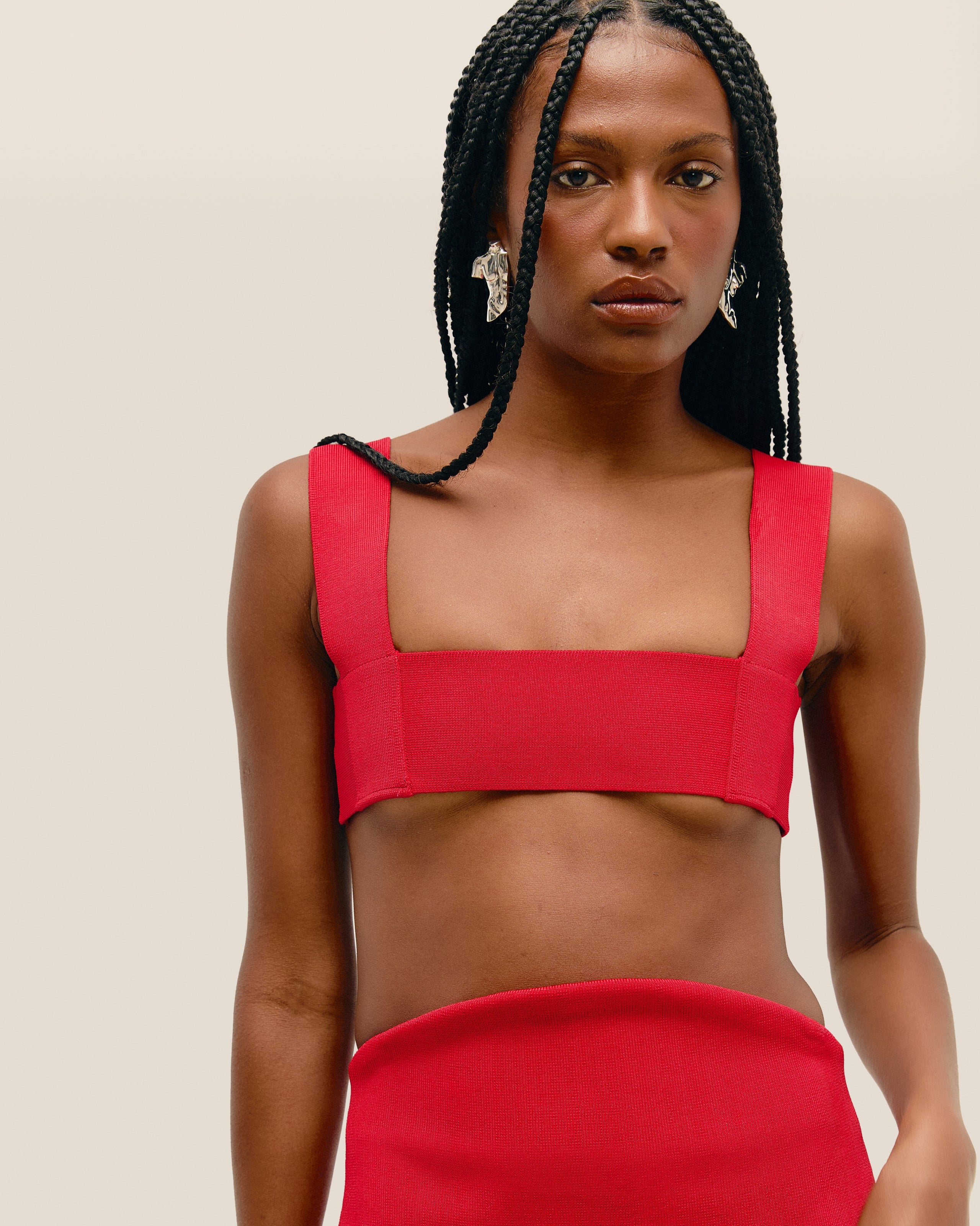 Top Tai Tricot Vermelho Desvio