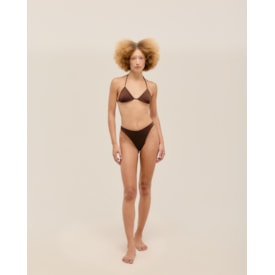 Haight — Top Vica Crepe Marrom Cohiba