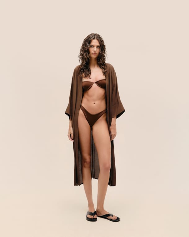 Túnica Amarração Marrom Brauna