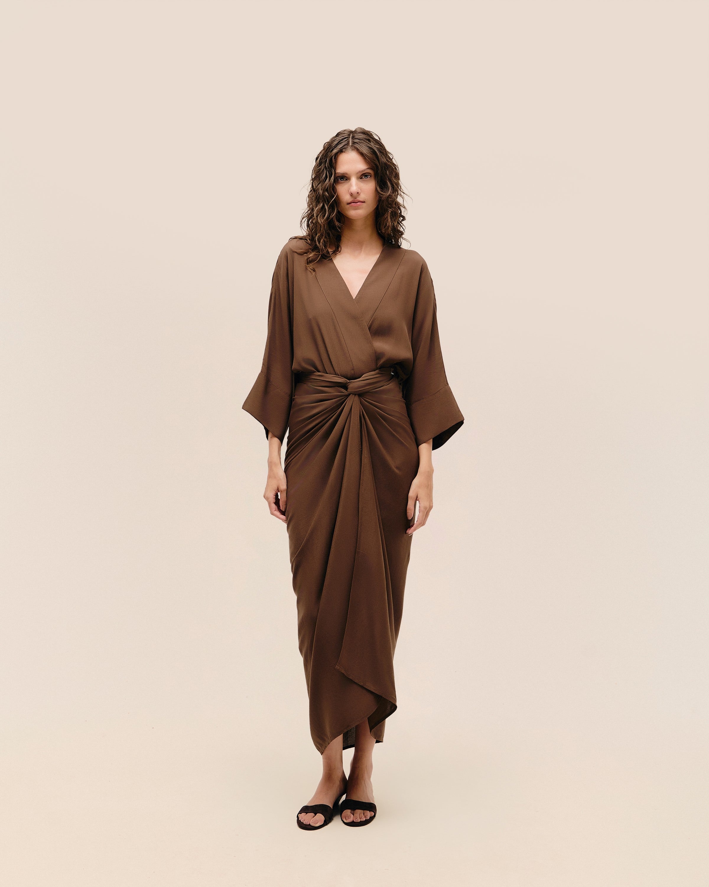 Túnica Amarração Marrom Brauna