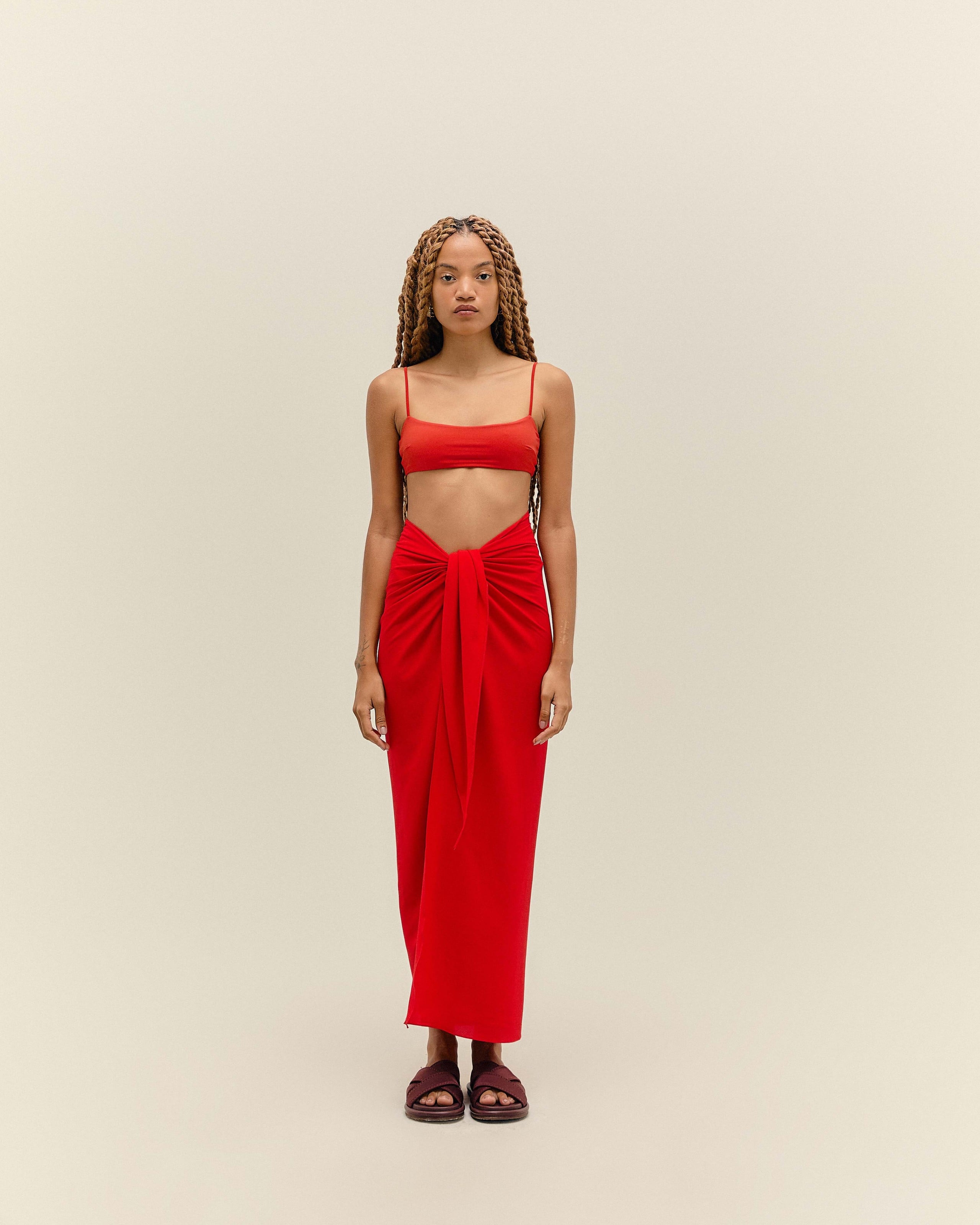 Túnica Amarração Vermelho Desvio